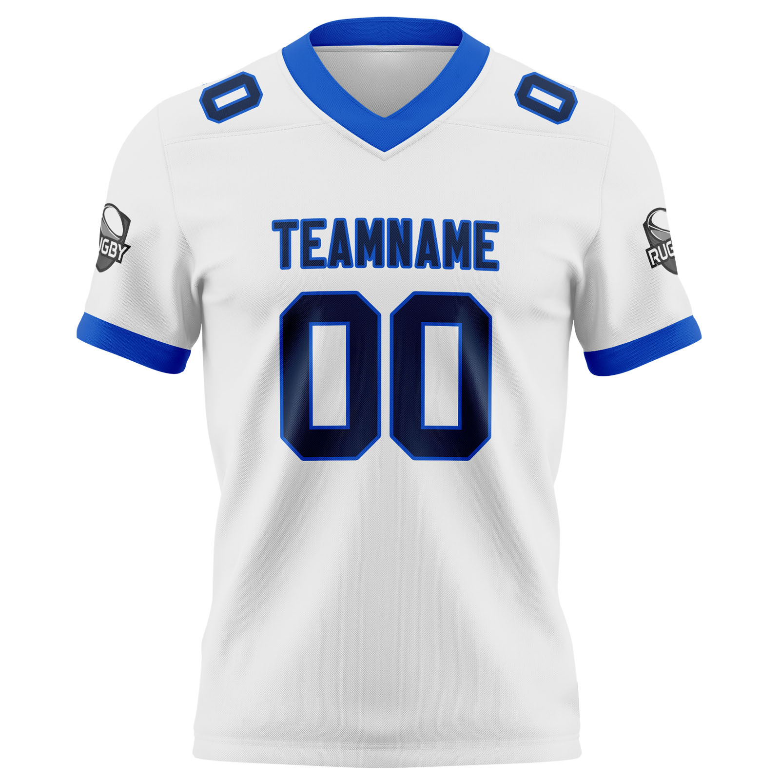 Custom White Navy Football Jersey Personalized Football Shirts for Men Printed Team Name Number Logo