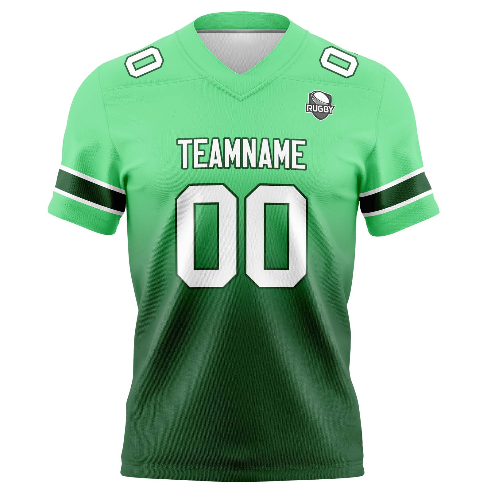 Custom Green Gradient Football Jerseys Personalized Name Number Logo