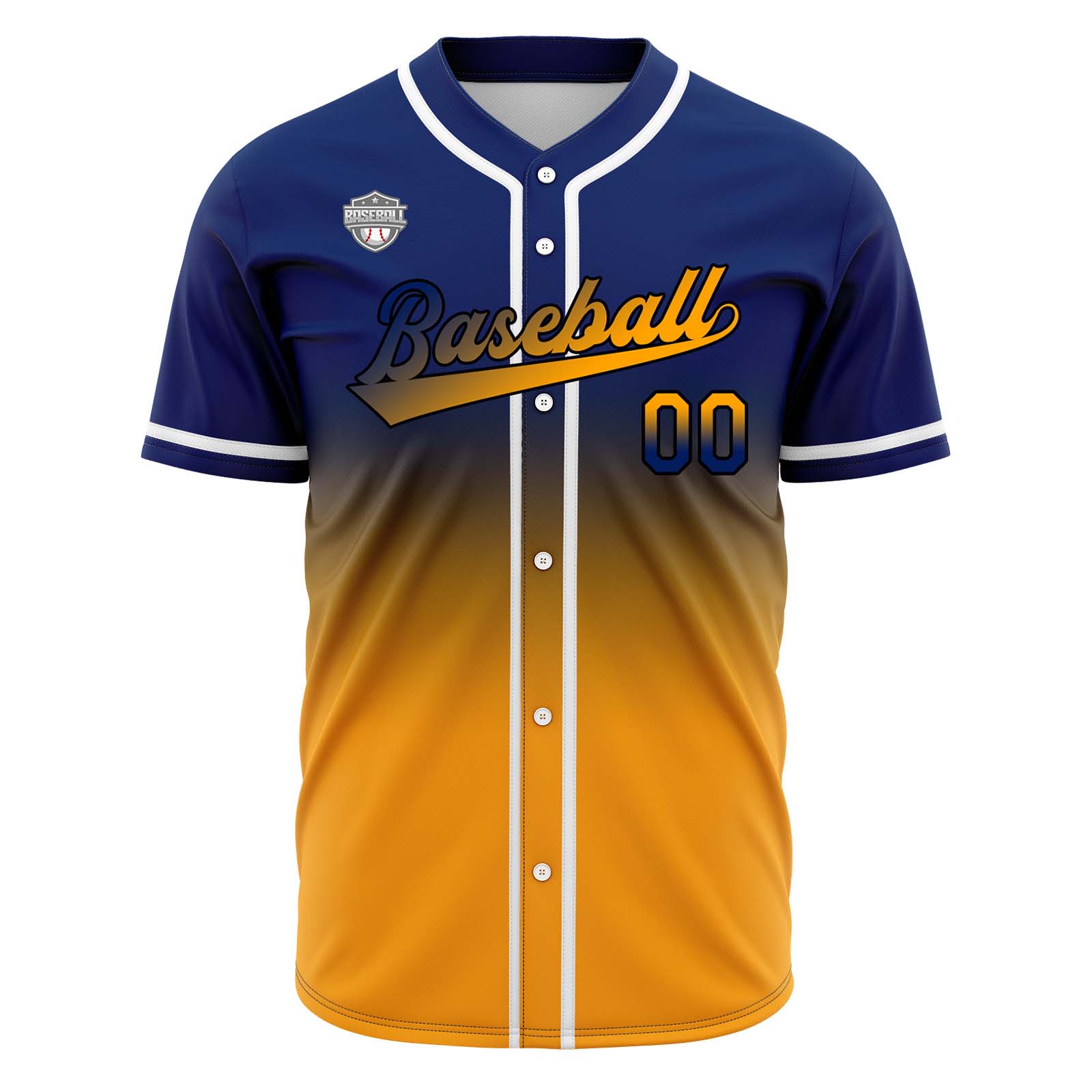 Custom Navy&Orange Gradient Baseball Jerseys Personalized Name Number Logo