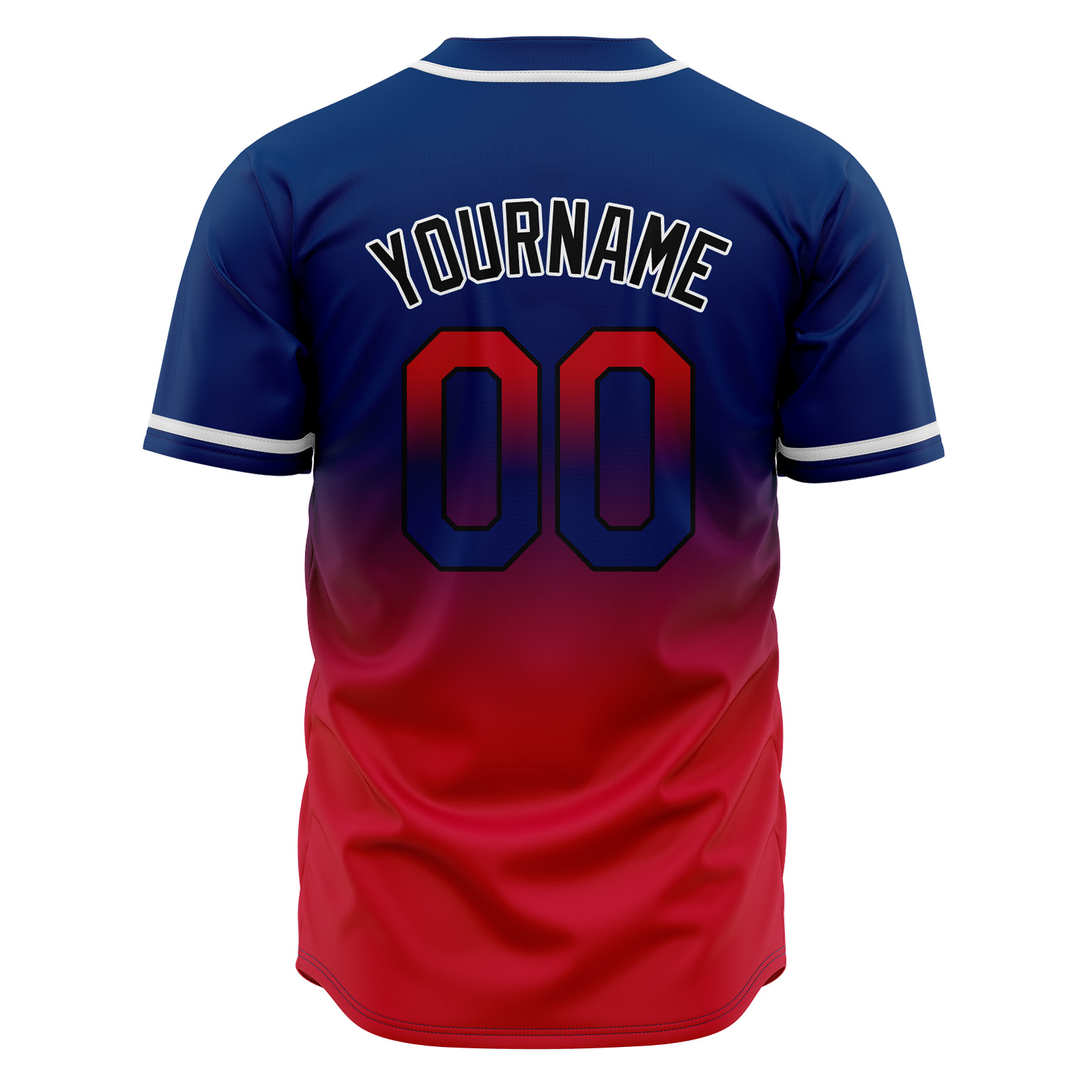 Custom Navy&Red Gradient Baseball Jerseys Personalized Name Number Logo