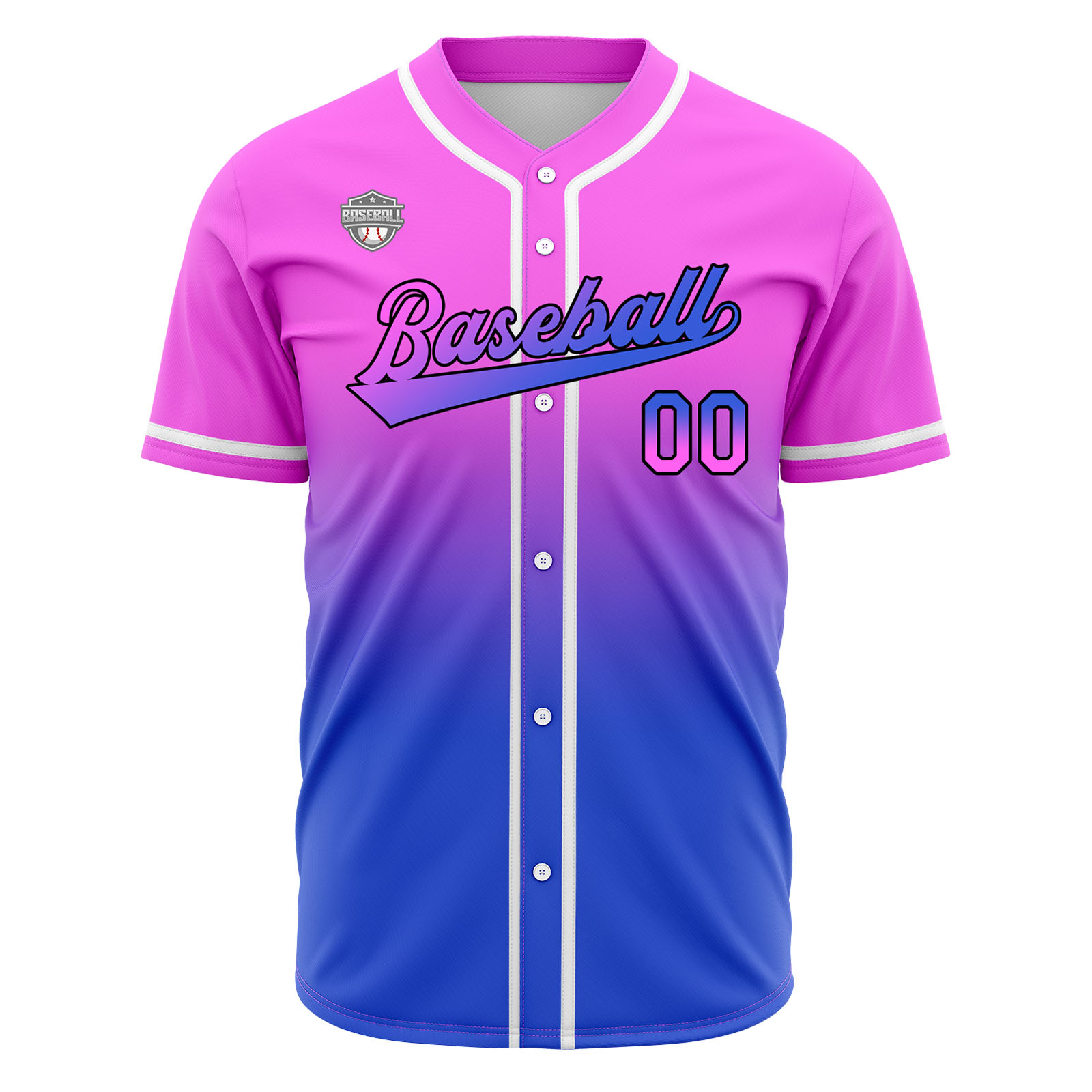 Custom Pink&Blue Gradient Baseball Jerseys Personalized Name Number Logo