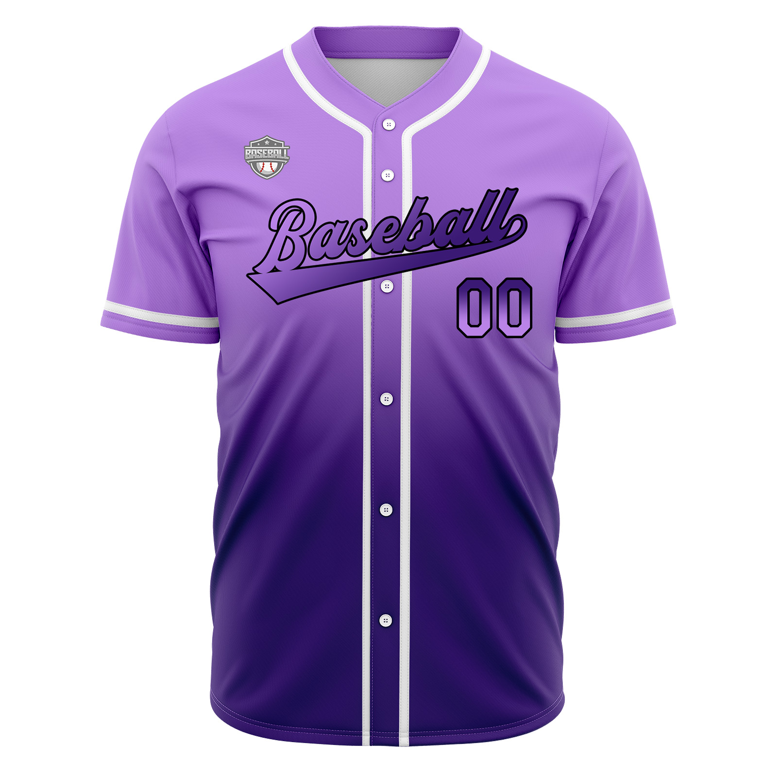Custom Purple Gradient Baseball Jerseys Personalized Name Number Logo