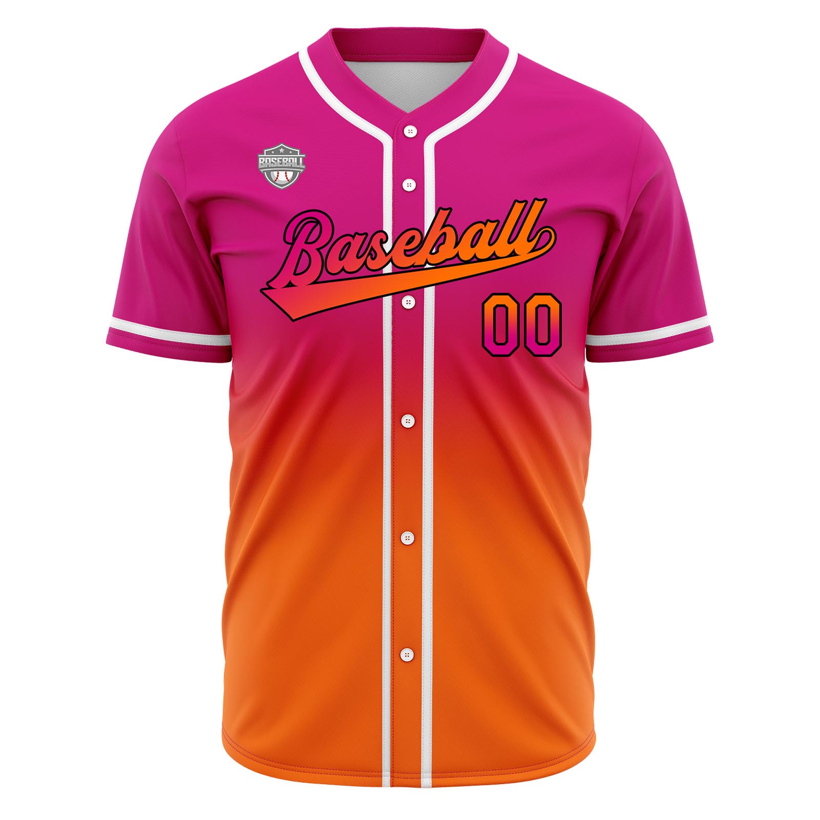 Custom Rose&Orange Gradient Baseball Jerseys Personalized Name Number Logo
