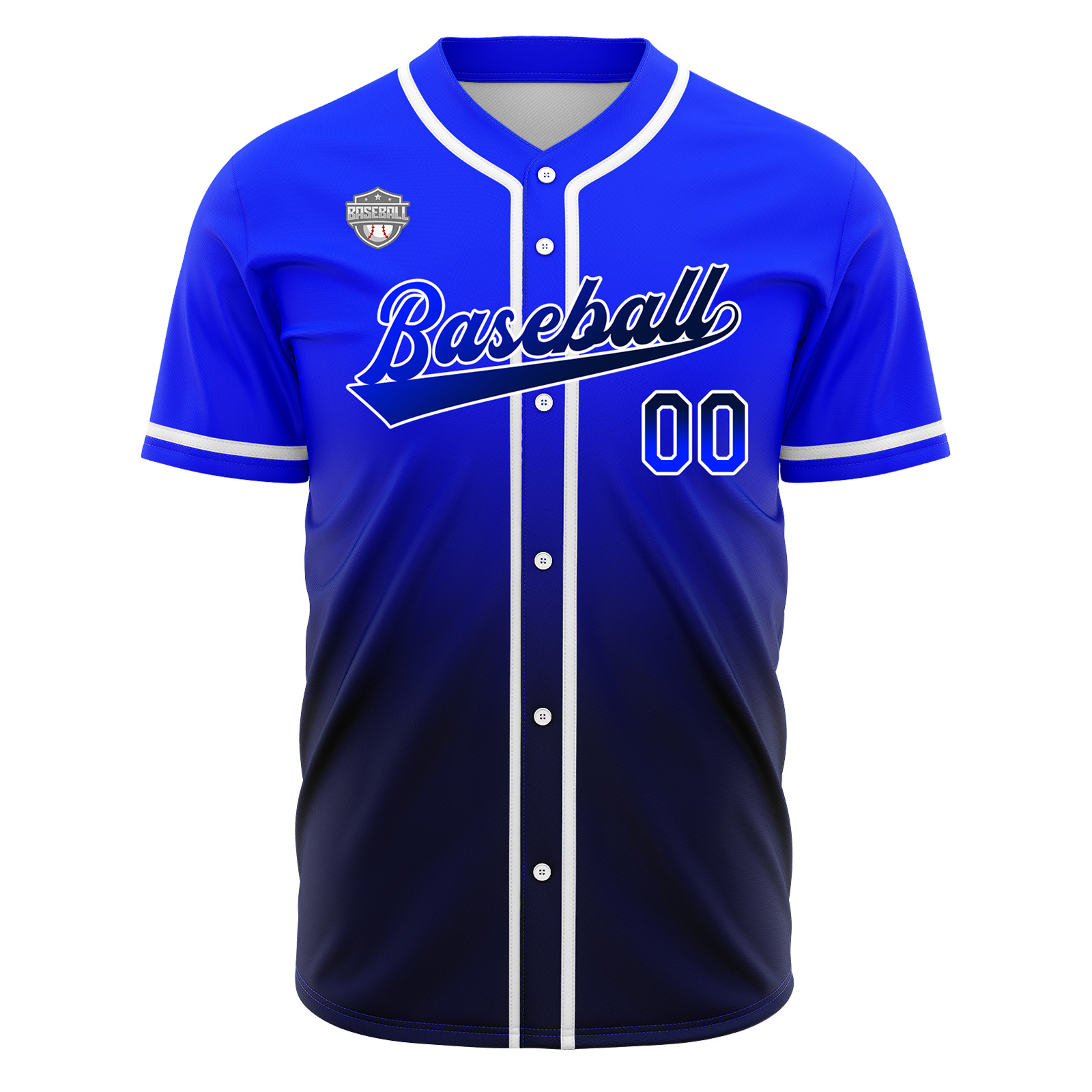 Custom Royal&Navy Gradient Baseball Jerseys Personalized Name Number Logo