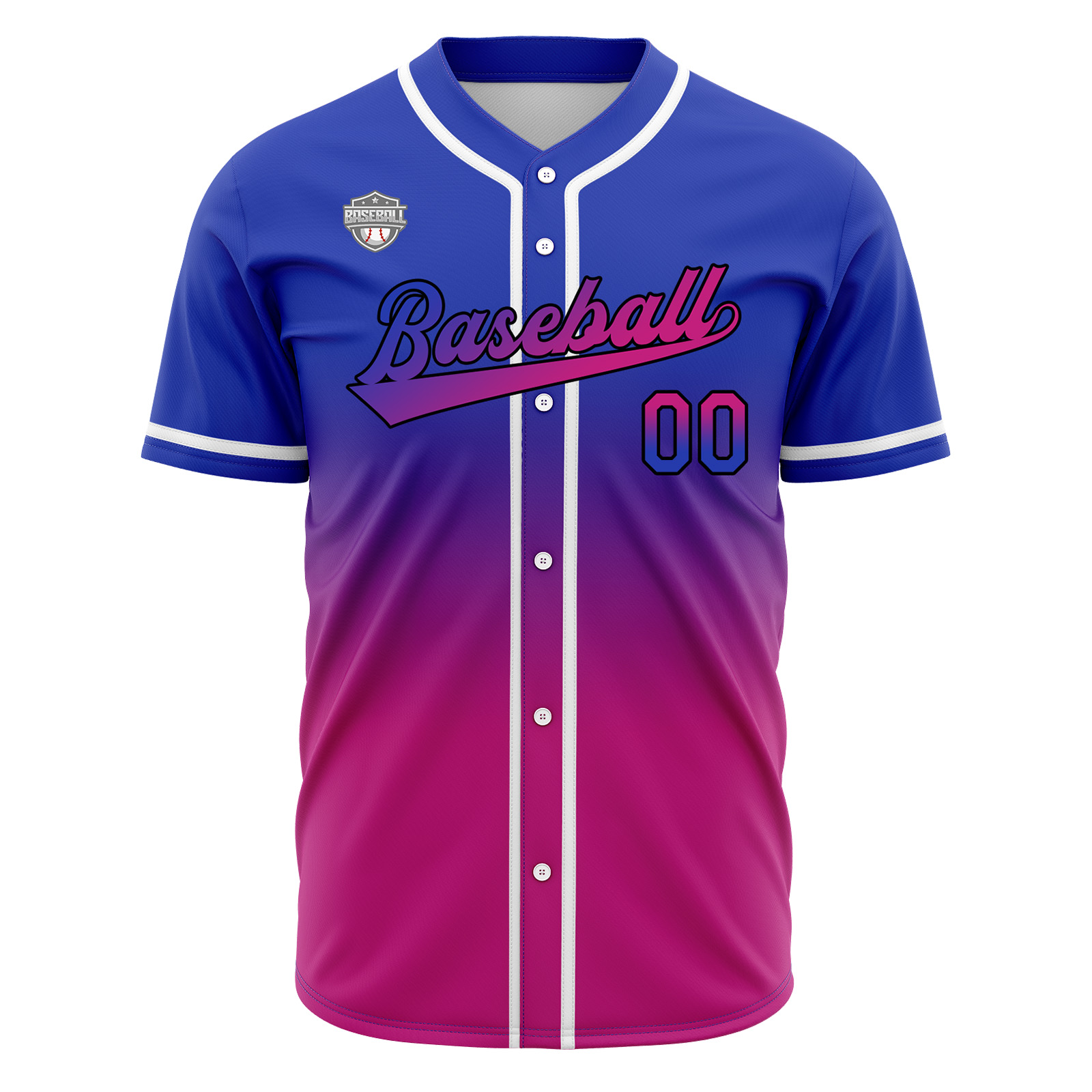 Custom Royal&Rose Gradient Baseball Jerseys Personalized Name Number Logo