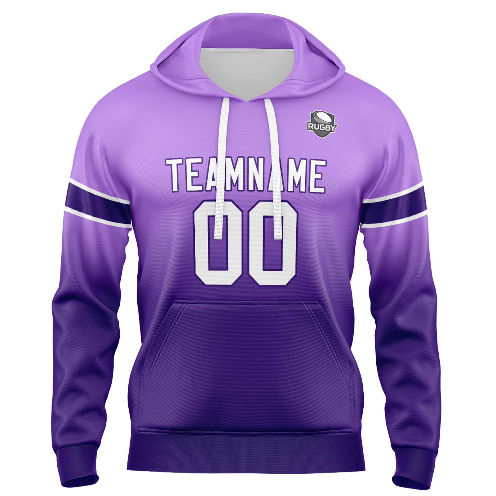 Custom Purple Gradient Hoodie for Women Men and Youths Personalized Pullover Football Sweatshirt