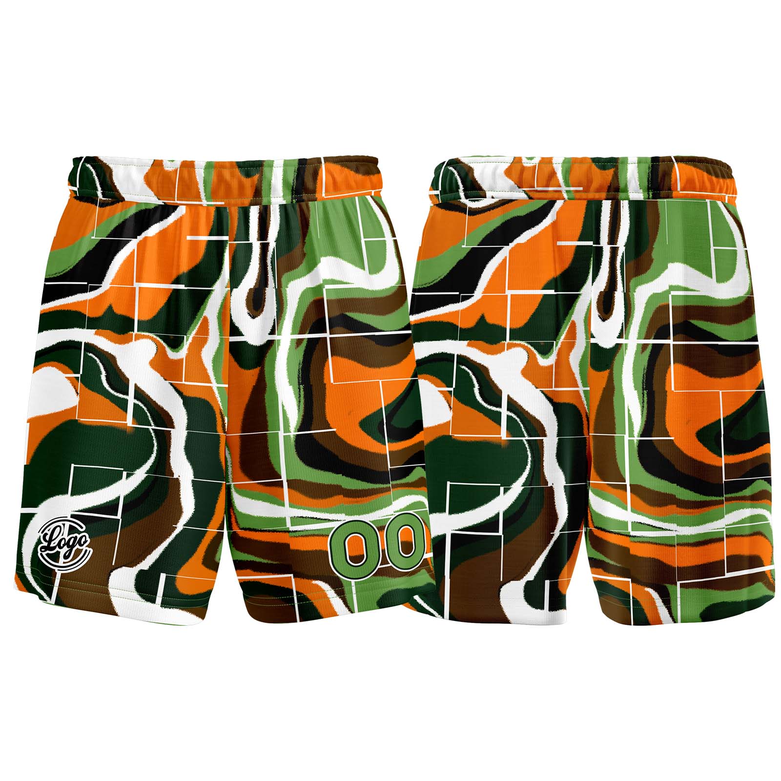 Custom Green Orange Basketball Jerseys Personalized Jersey Printed Men Women Team Jerseys Shorts with Name Logo and Number