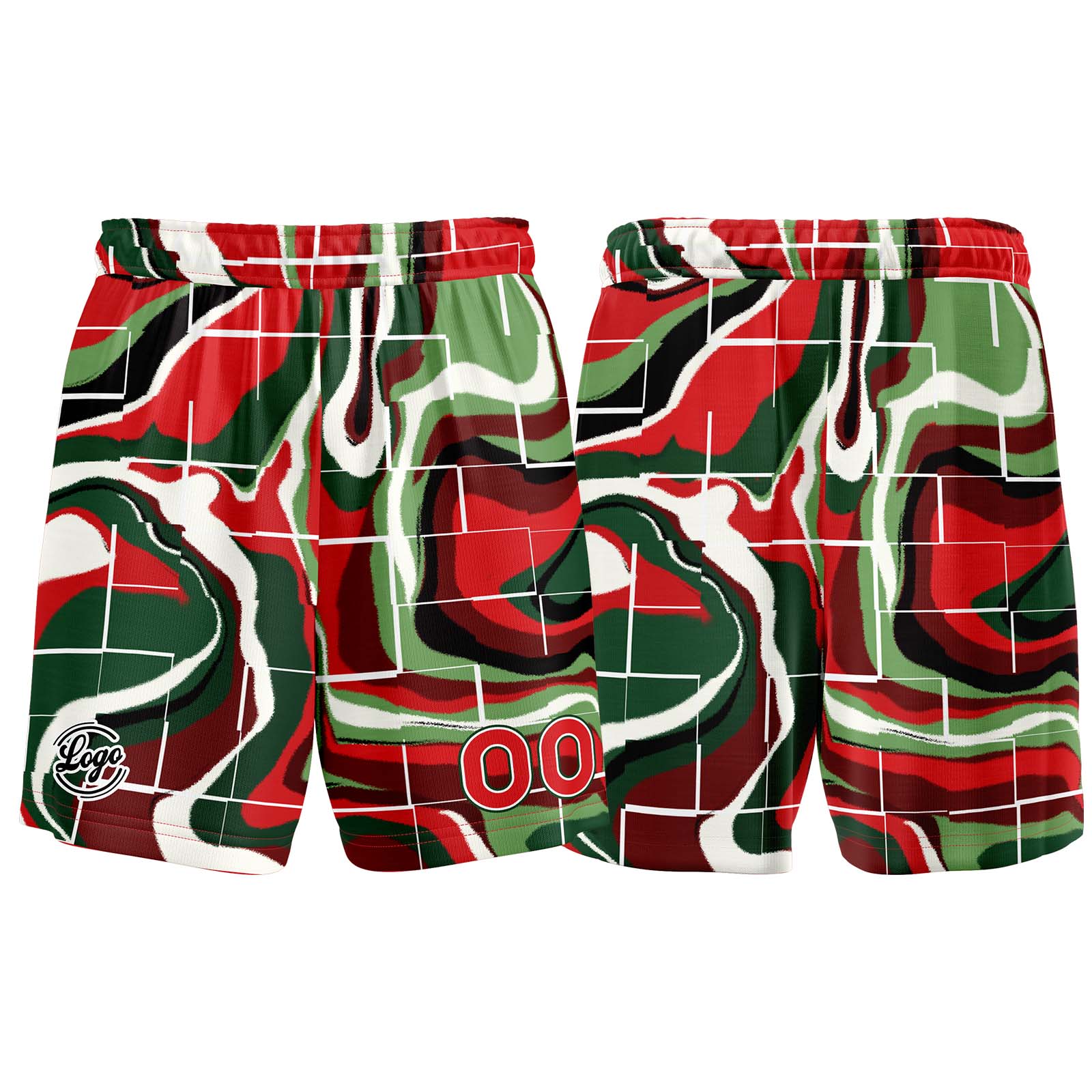 Custom Green Red Basketball Jerseys Personalized Jersey Printed Men Women Team Jerseys Shorts with Name Logo and Number