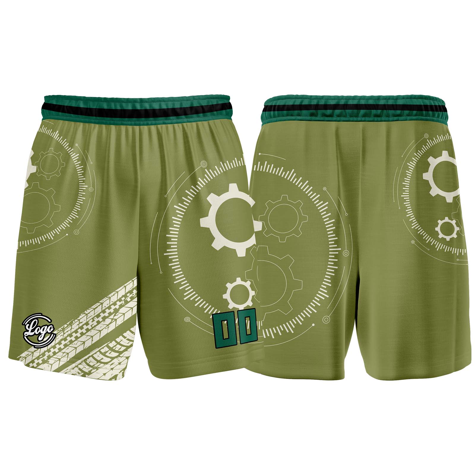 Custom Khaki Green Basketball Jerseys Personalized Jersey Printed Men Women Team Jerseys Shorts with Name Logo and Number