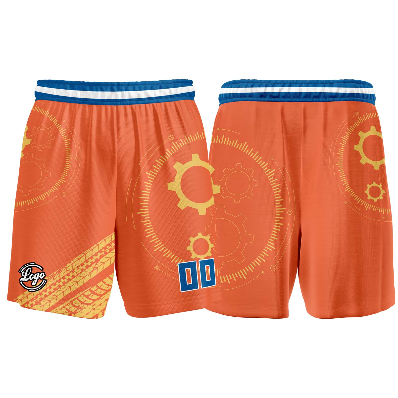 Custom Orange Blue Basketball Jerseys Personalized Jersey Printed Men Women Team Jerseys Shorts with Name Logo and Number