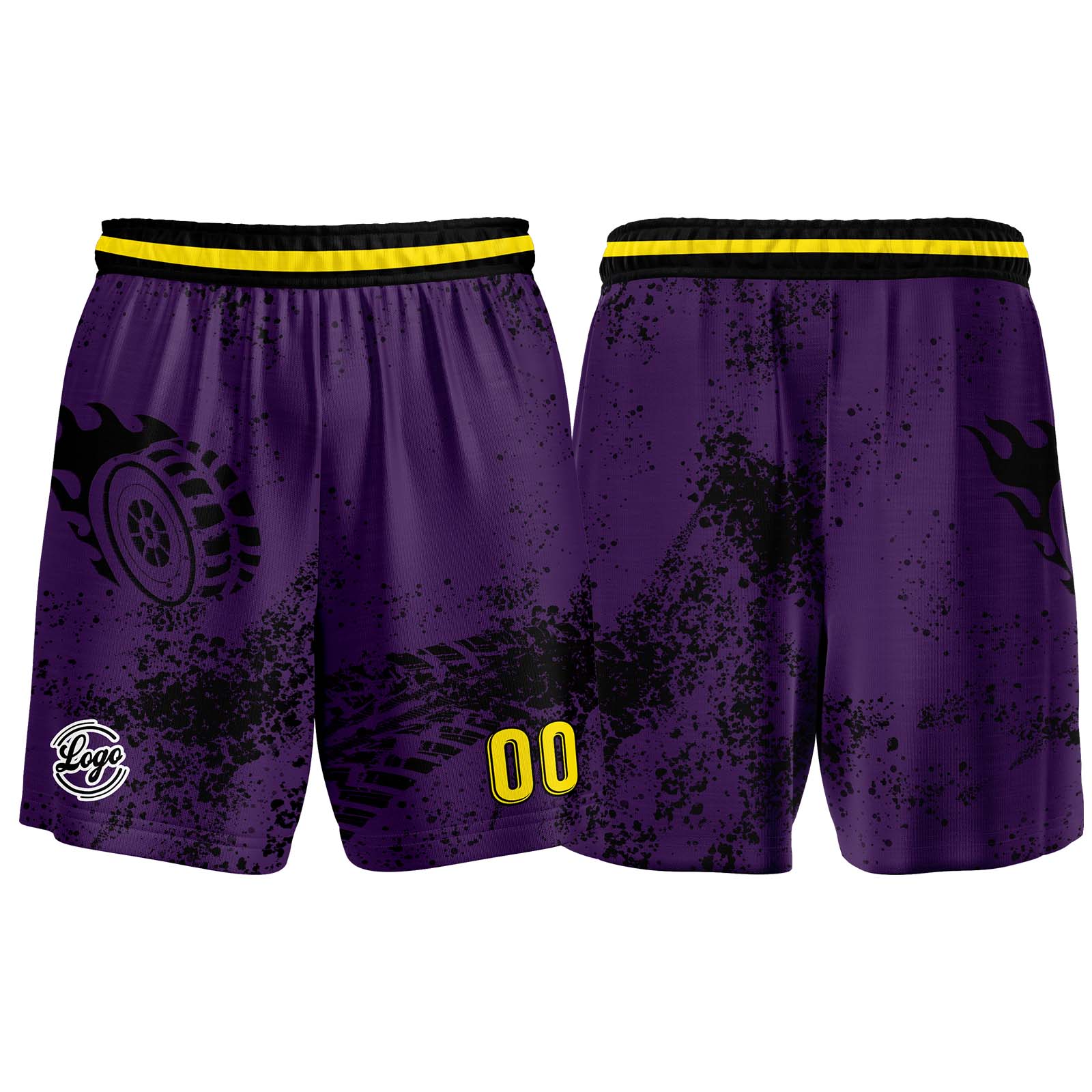 Custom Purple Yellow Basketball Jerseys Personalized Jersey Printed Men Women Team Jerseys Shorts with Name Logo and Number