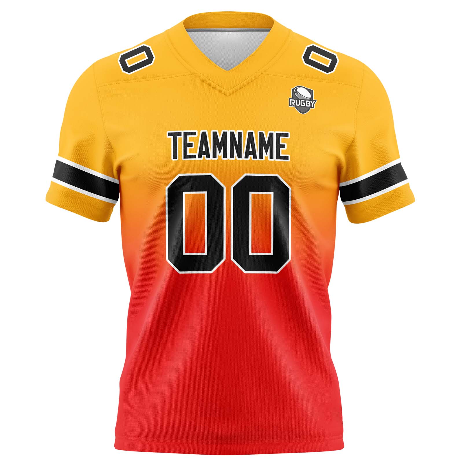 Custom Light Orange&Red Gradient Football Jerseys Personalized Name Number Logo