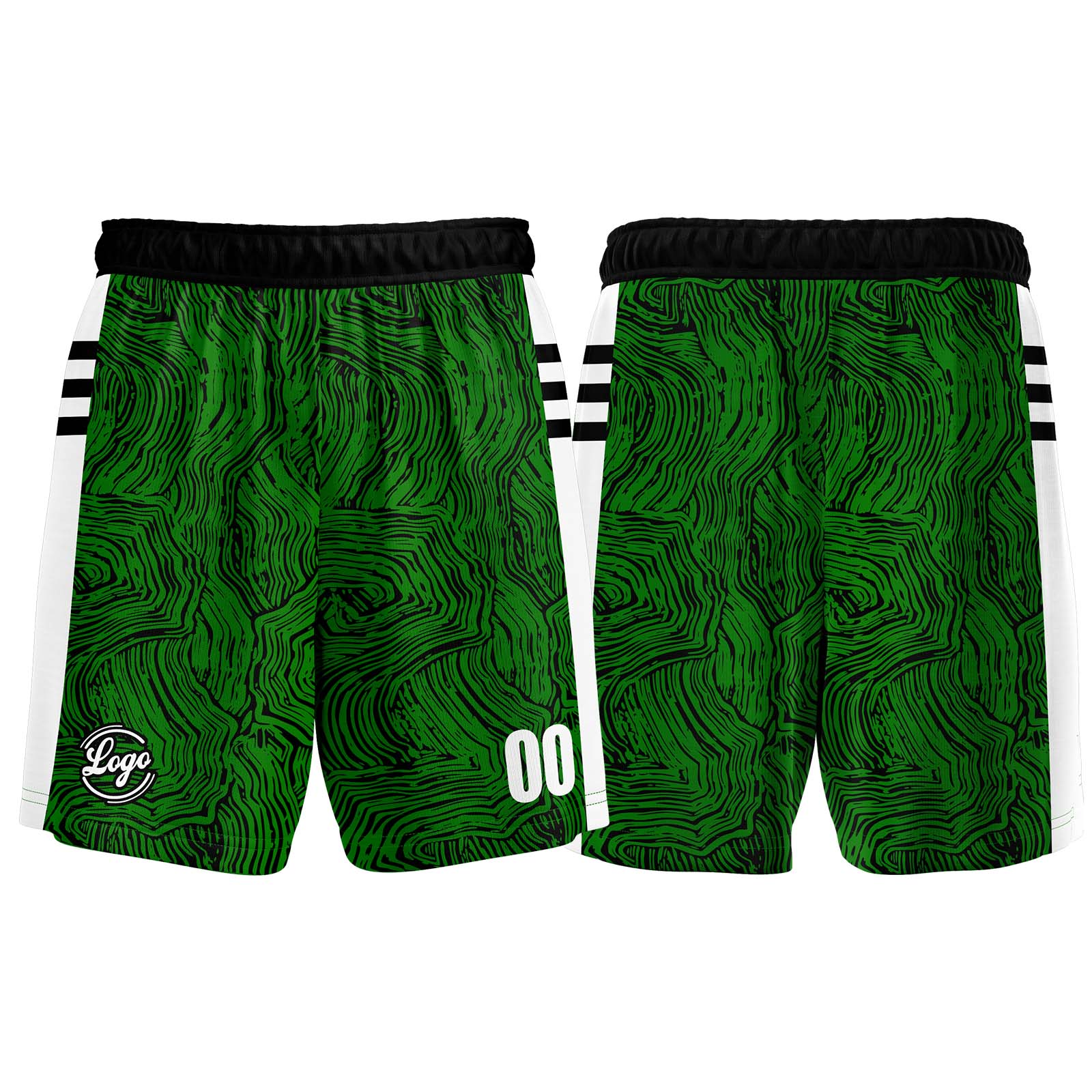 Custom Black Green Basketball Jerseys Personalized Jersey Printed Men Women Team Jerseys Shorts with Name Logo and Number
