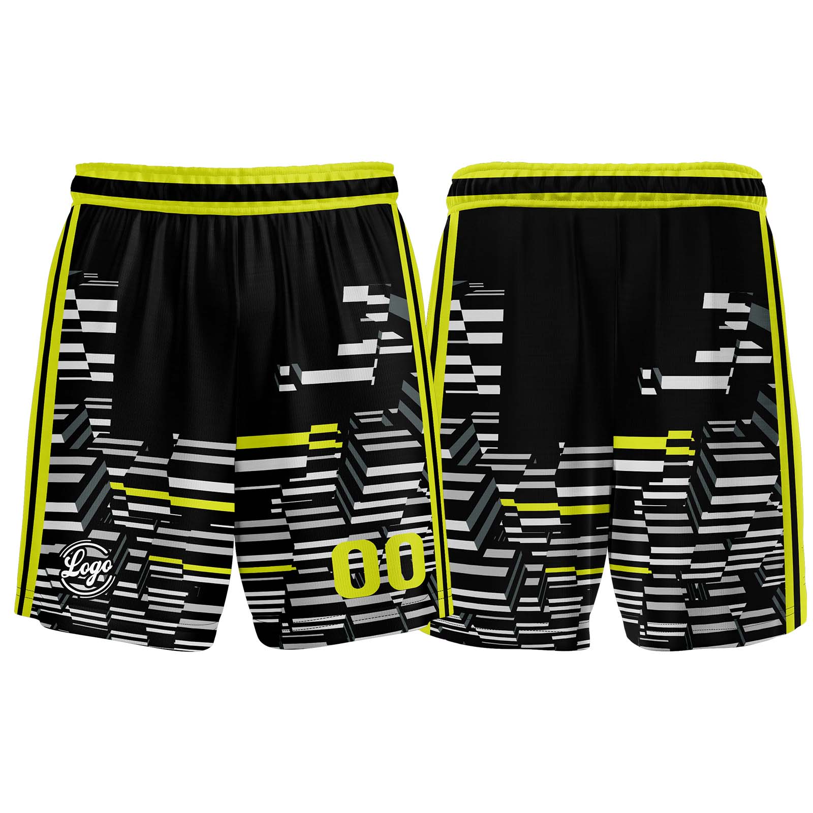 Custom Black Lime Green Basketball Jerseys Personalized Jersey Printed Men Women Team Jerseys Shorts with Name Logo and Number