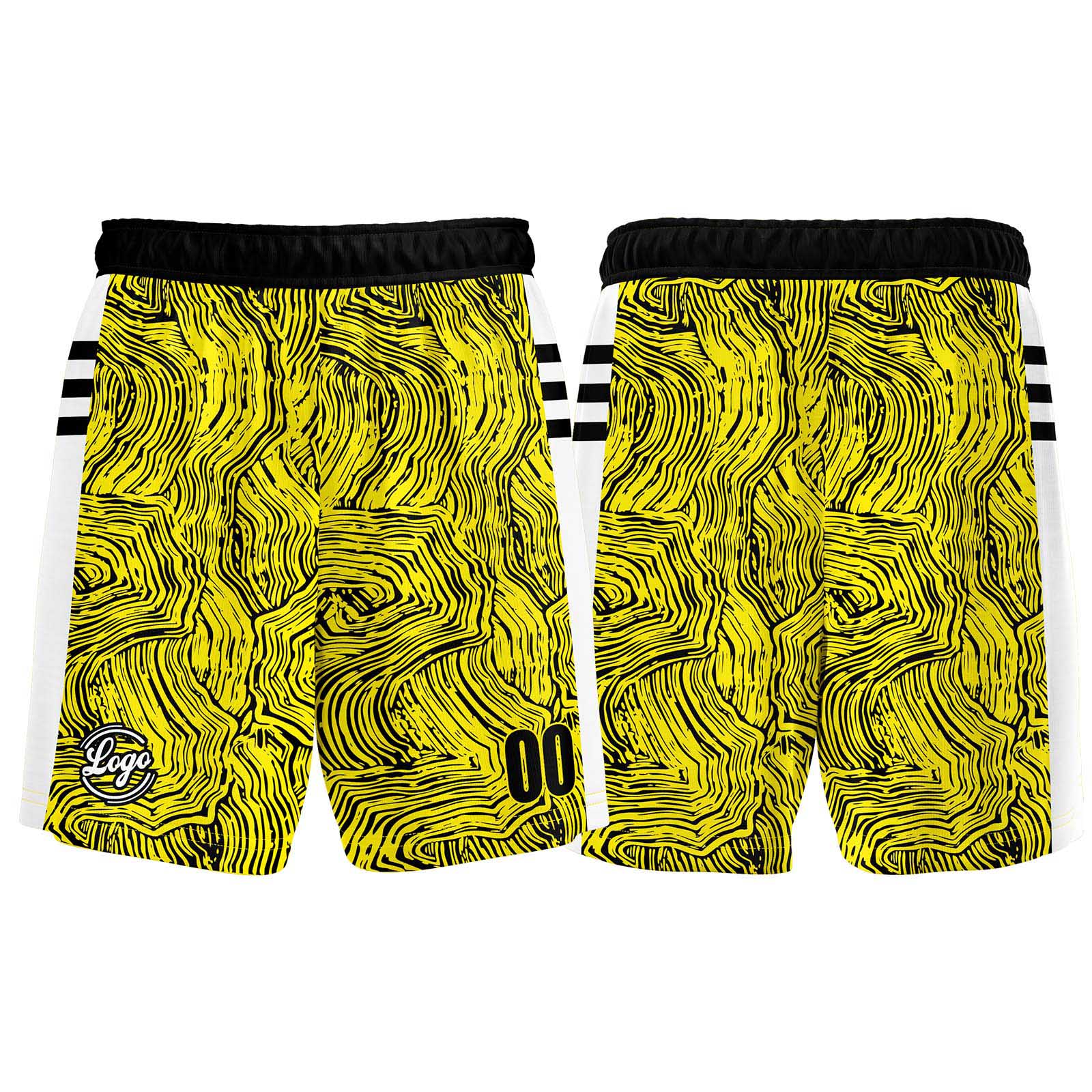 Custom Black Yellow Basketball Jerseys Personalized Jersey Printed Men Women Team Jerseys Shorts with Name Logo and Number