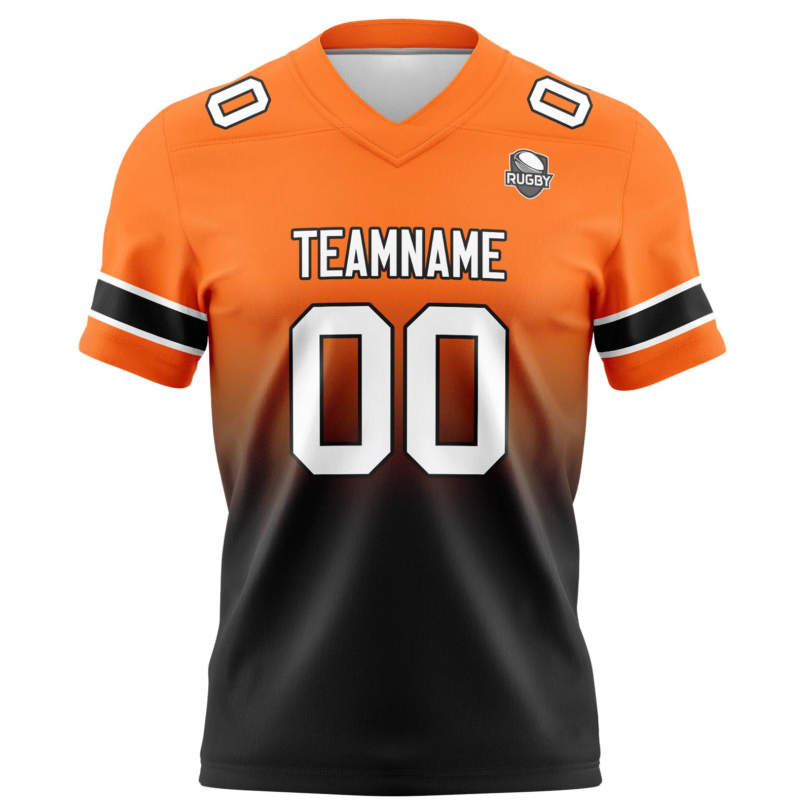 Custom Orange&Black Gradient Football Jerseys Personalized Name Number Logo