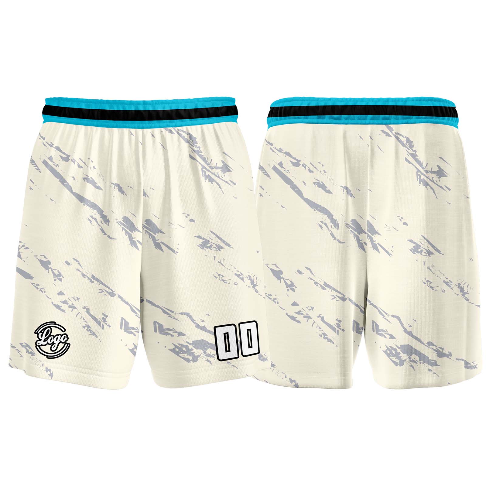 Custom Cream Light Blue Basketball Jerseys Personalized Jersey Printed Men Women Team Jerseys Shorts with Name Logo and Number