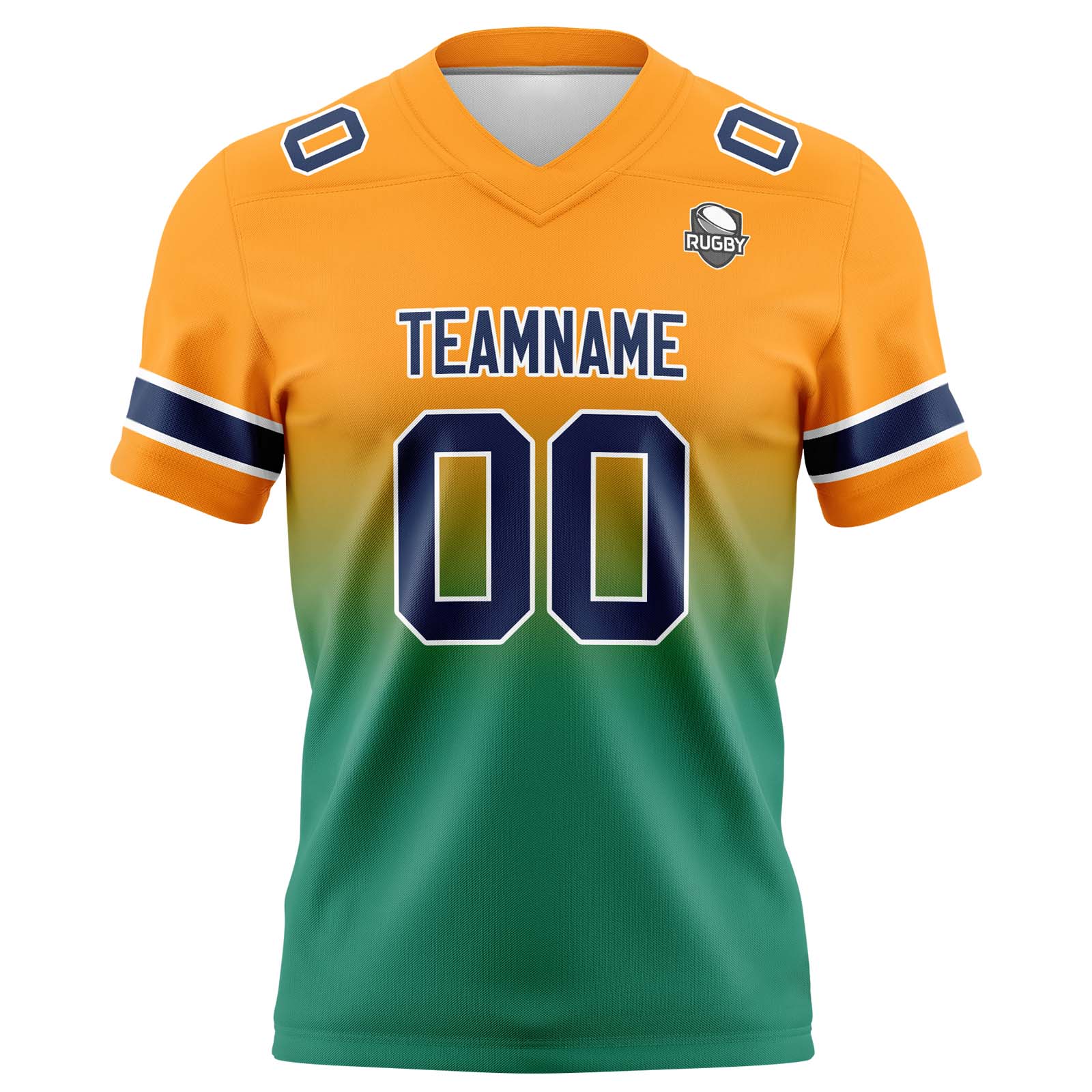 Custom Orange&Green Gradient Football Jerseys Personalized Name Number Logo