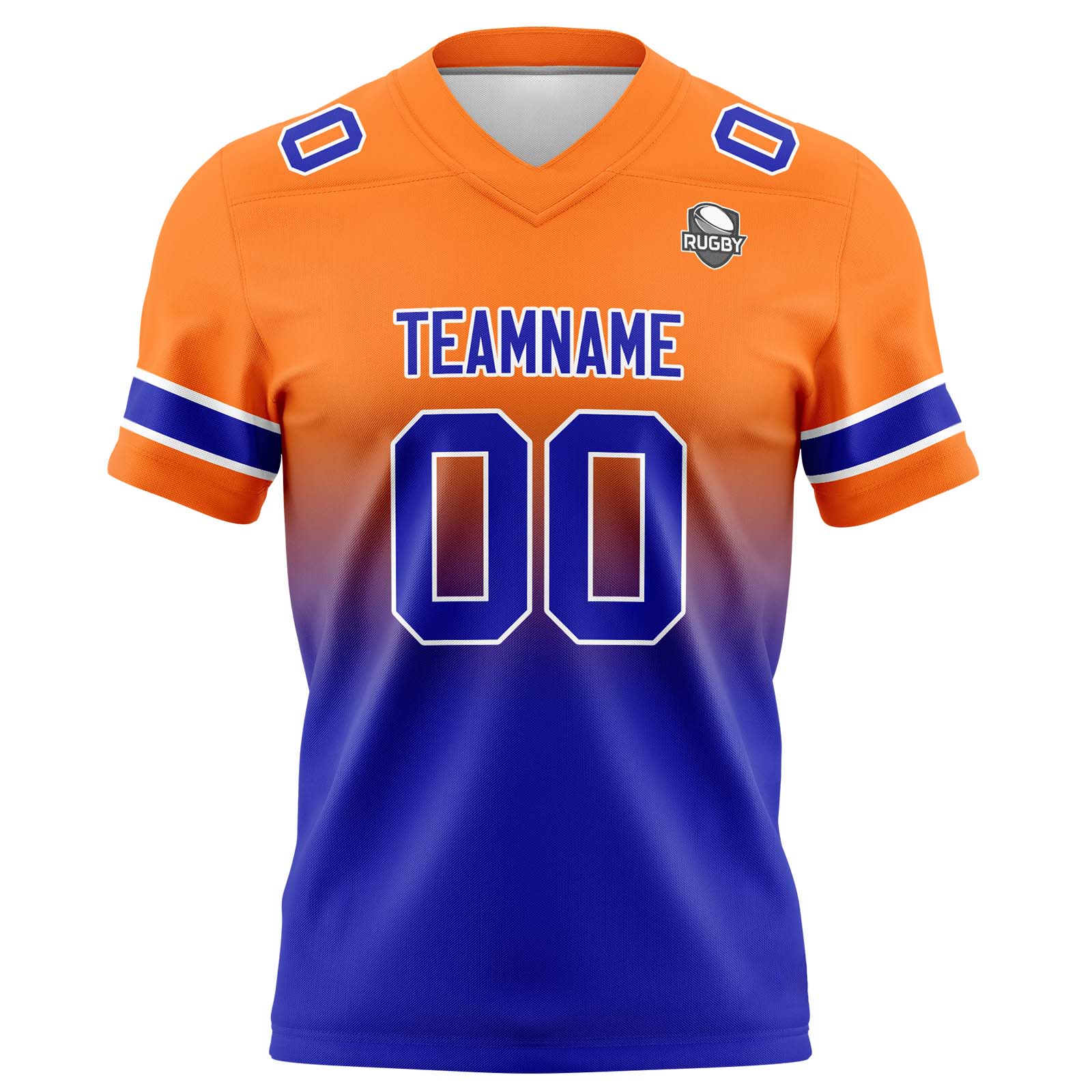 Custom Orange&Royal Gradient Football Jerseys Personalized Name Number Logo
