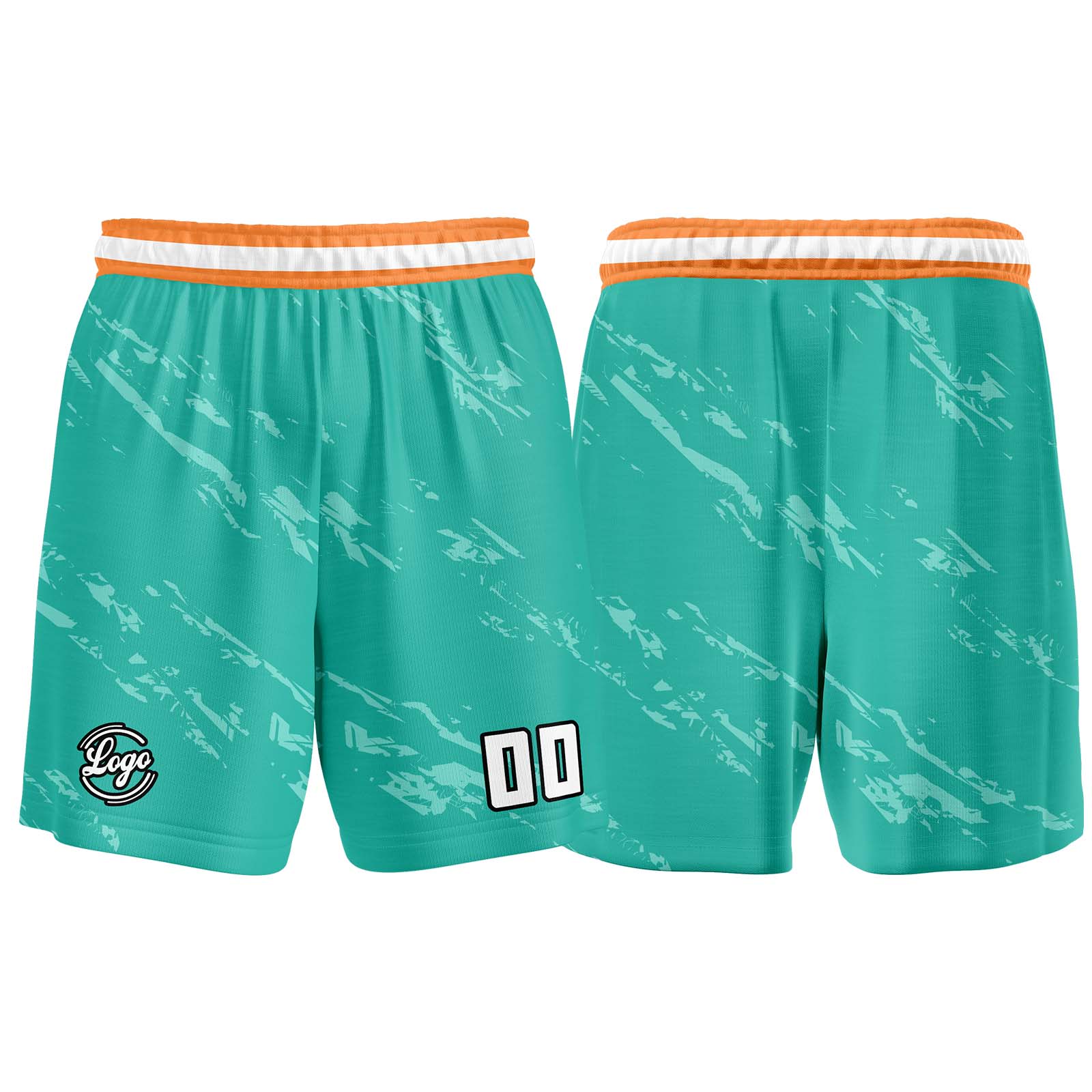 Custom Teal Orange Basketball Jerseys Personalized Jersey Printed Men Women Team Jerseys Shorts with Name Logo and Number