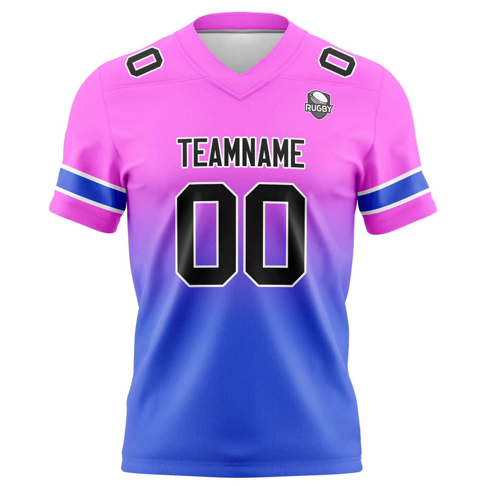 Custom Pink&Blue Gradient Football Jerseys Personalized Name Number Logo
