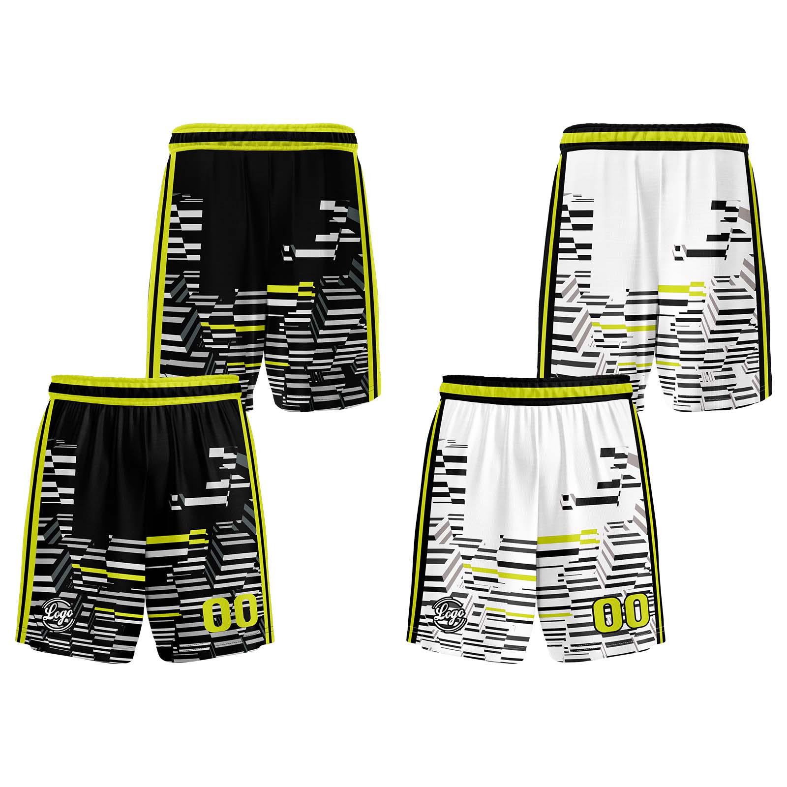 Custom Black Lime Green Reversible Basketball Jersey Basketball Uniform Basketball Shirts for Men Personalized Print Name Number