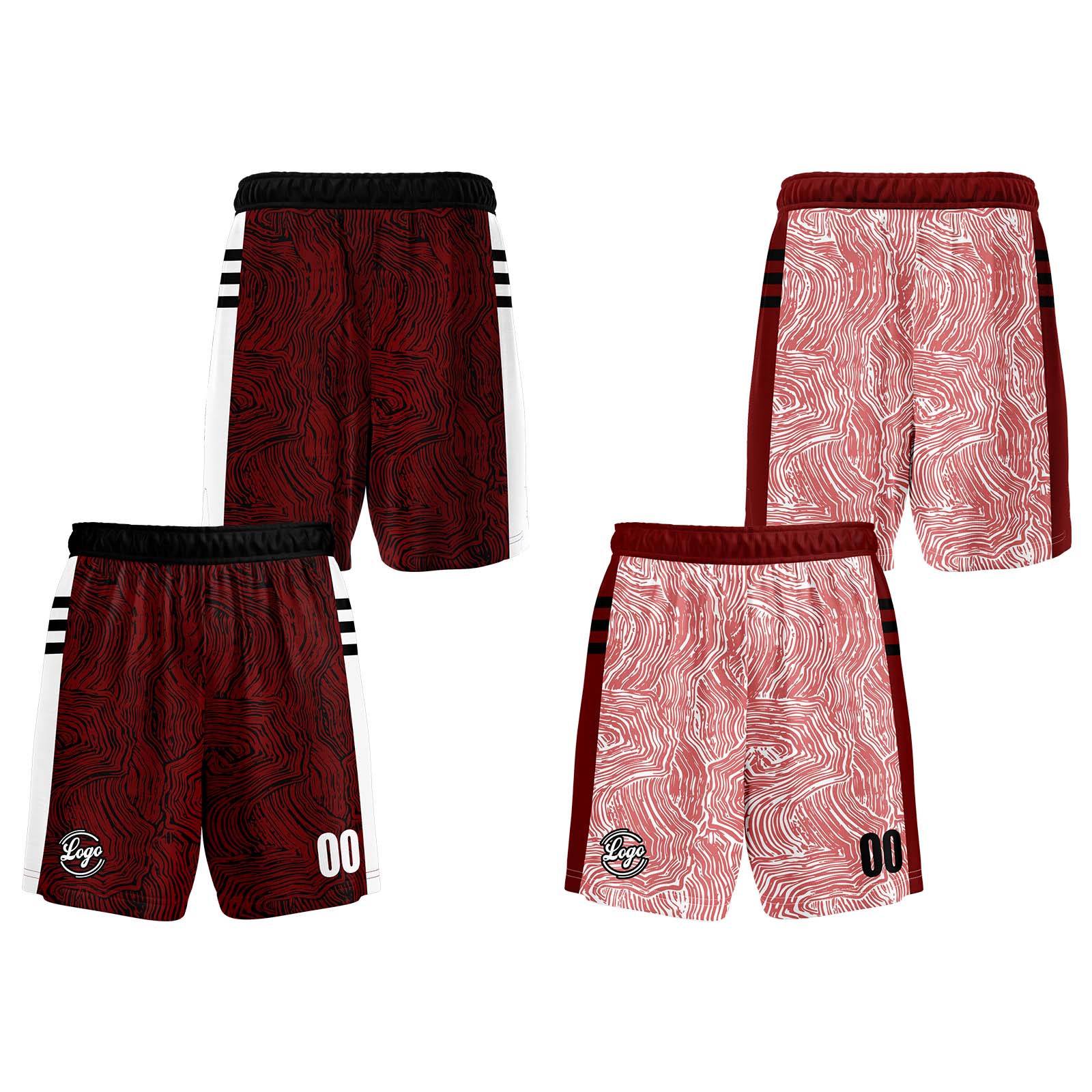 Custom Black Red Reversible Basketball Jersey Basketball Uniform Basketball Shirts for Men Personalized Print Name Number