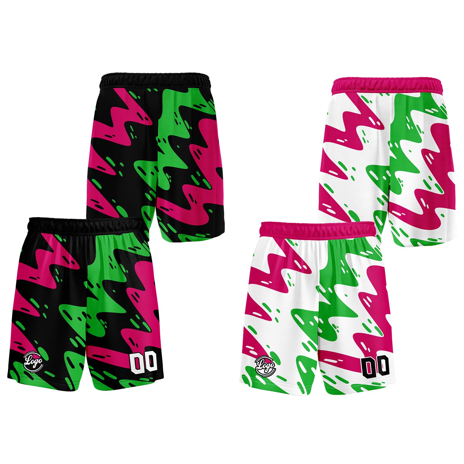 Custom Black Rose Green Reversible Basketball Jersey Basketball Uniform Basketball Shirts for Men Personalized Print Name Number