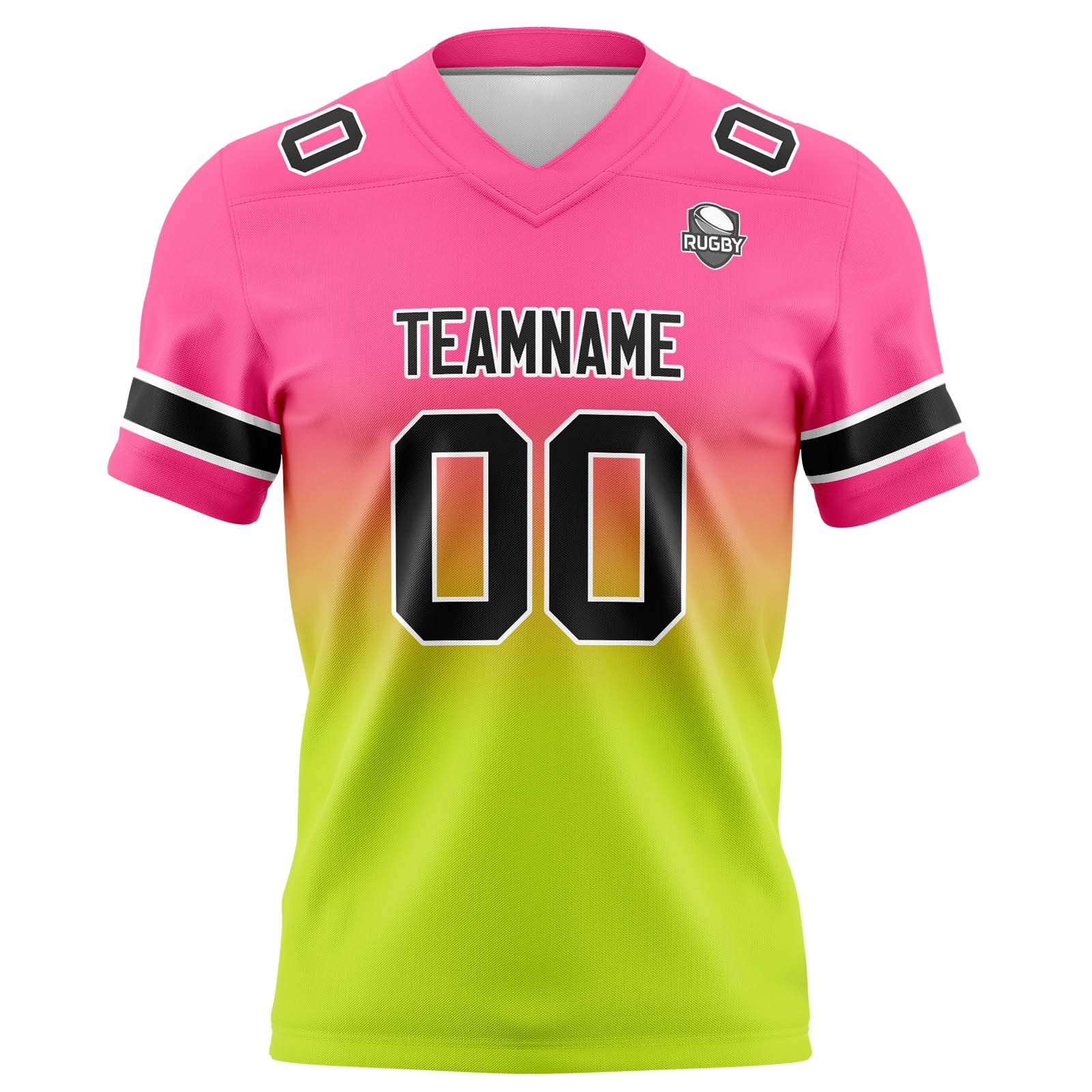 Custom Pink&Chartreuse Gradient Football Jerseys Personalized Name Number Logo