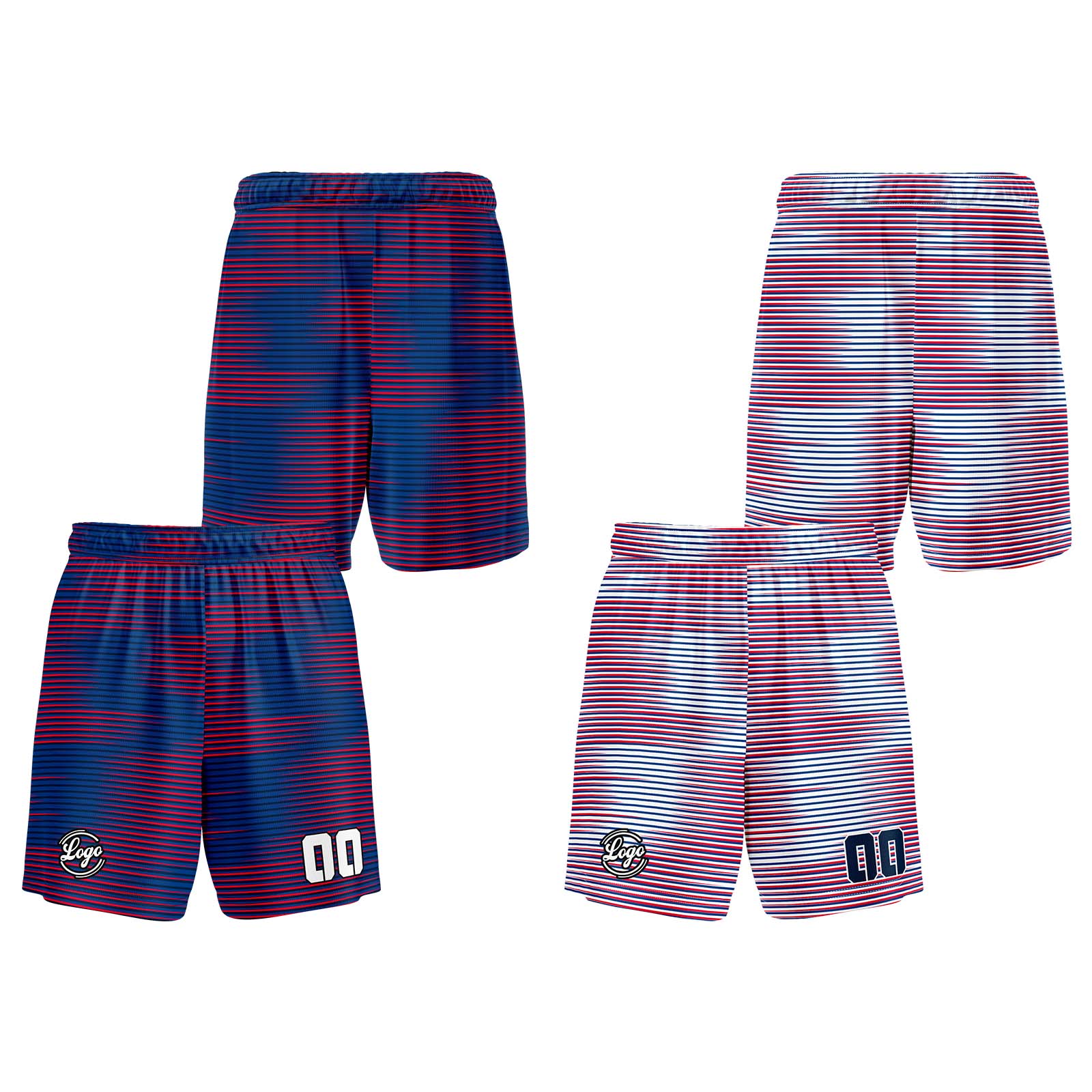 Custom Blue Red Reversible Basketball Jersey Basketball Uniform Basketball Shirts for Men Personalized Print Name Number