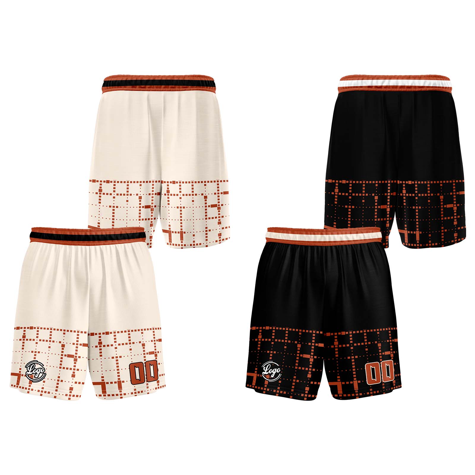 Custom Cream Reddish Brown Reversible Basketball Jersey Basketball Uniform Basketball Shirts for Men Personalized Print Name Number