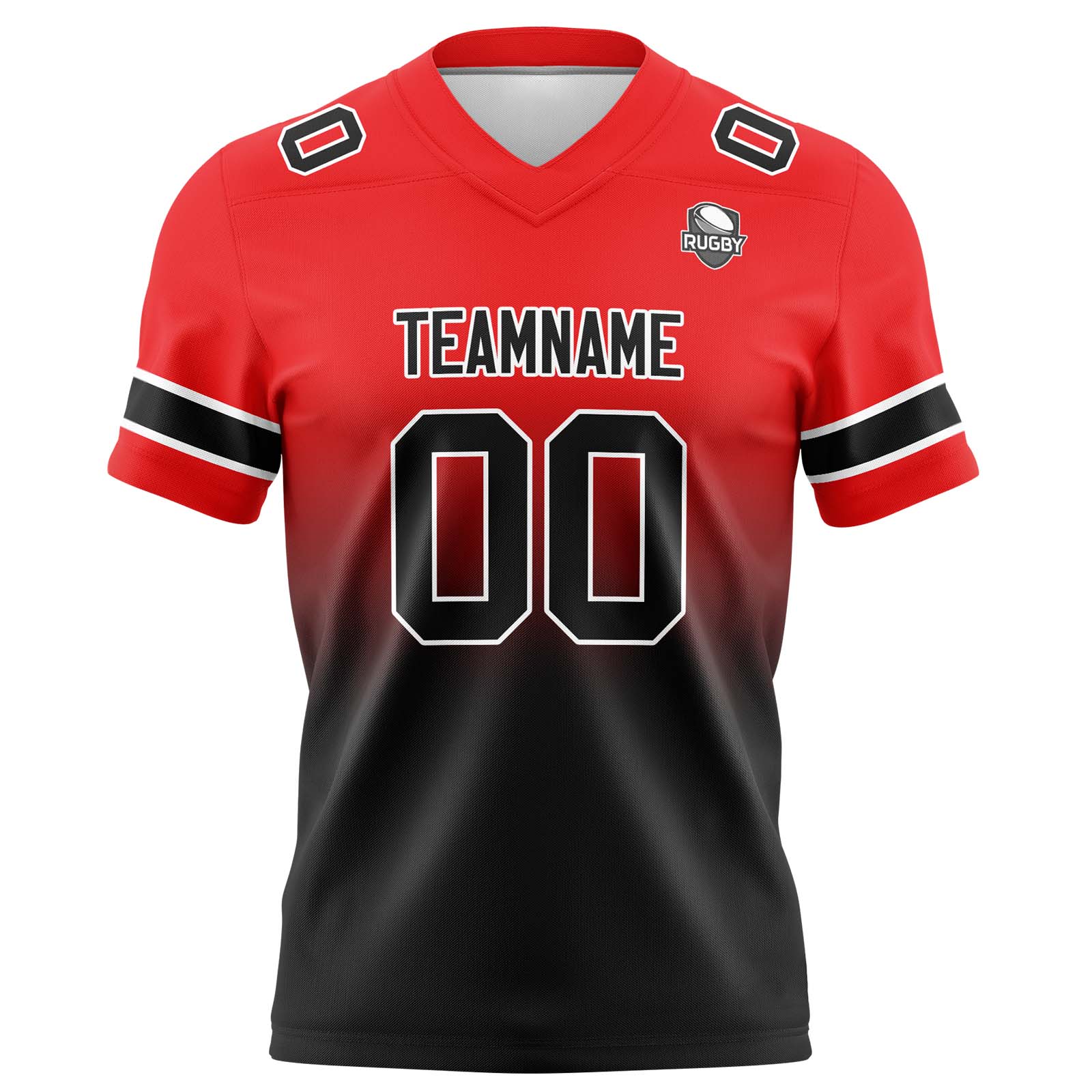 Custom Red&Black Football Jerseys Personalized Name Number Logo
