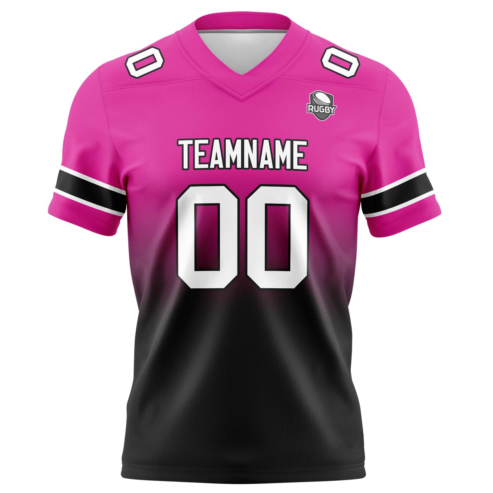 Custom Rose&Black Football Jerseys Personalized Name Number Logo