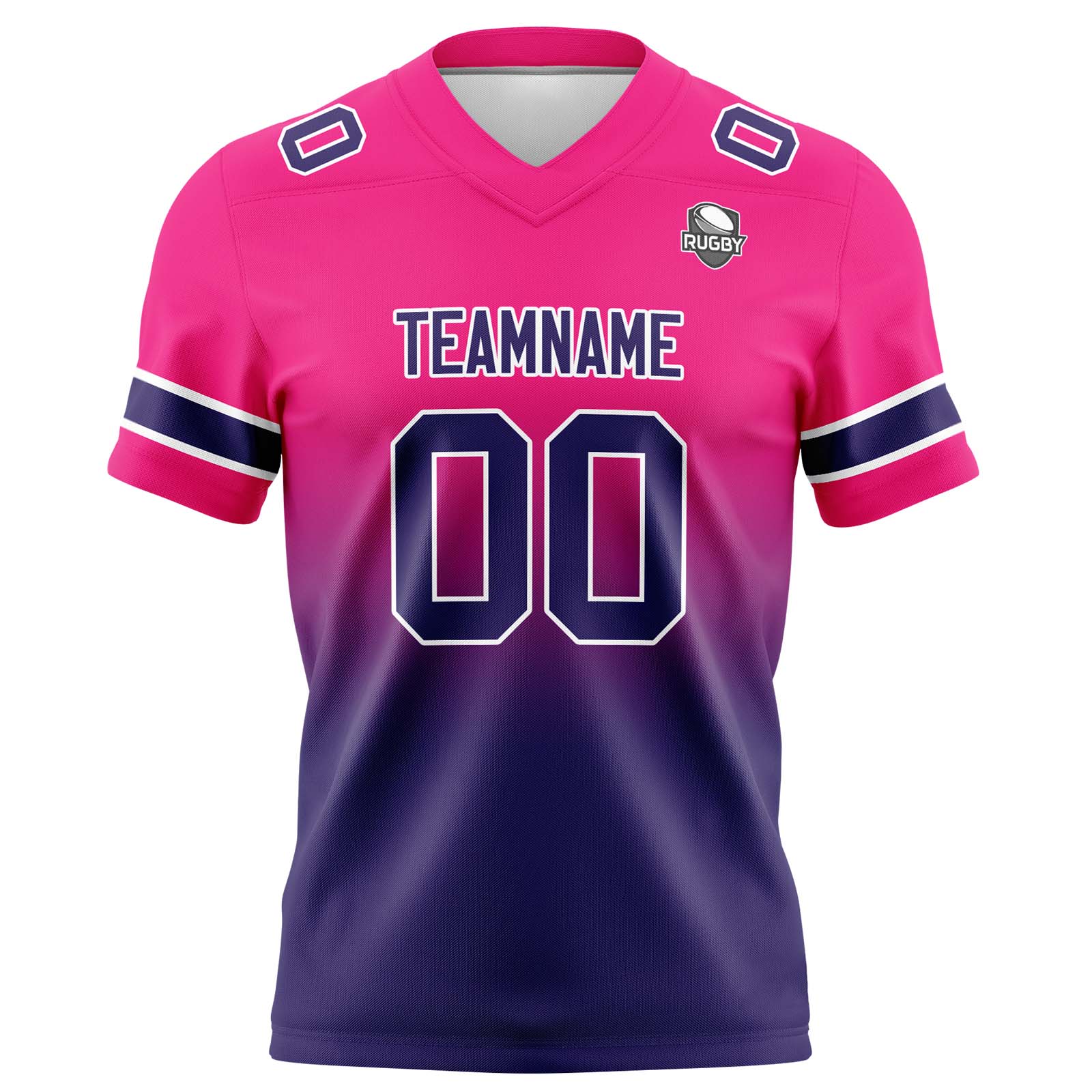 Custom Rose&Dark Purple Football Jerseys Personalized Name Number Logo