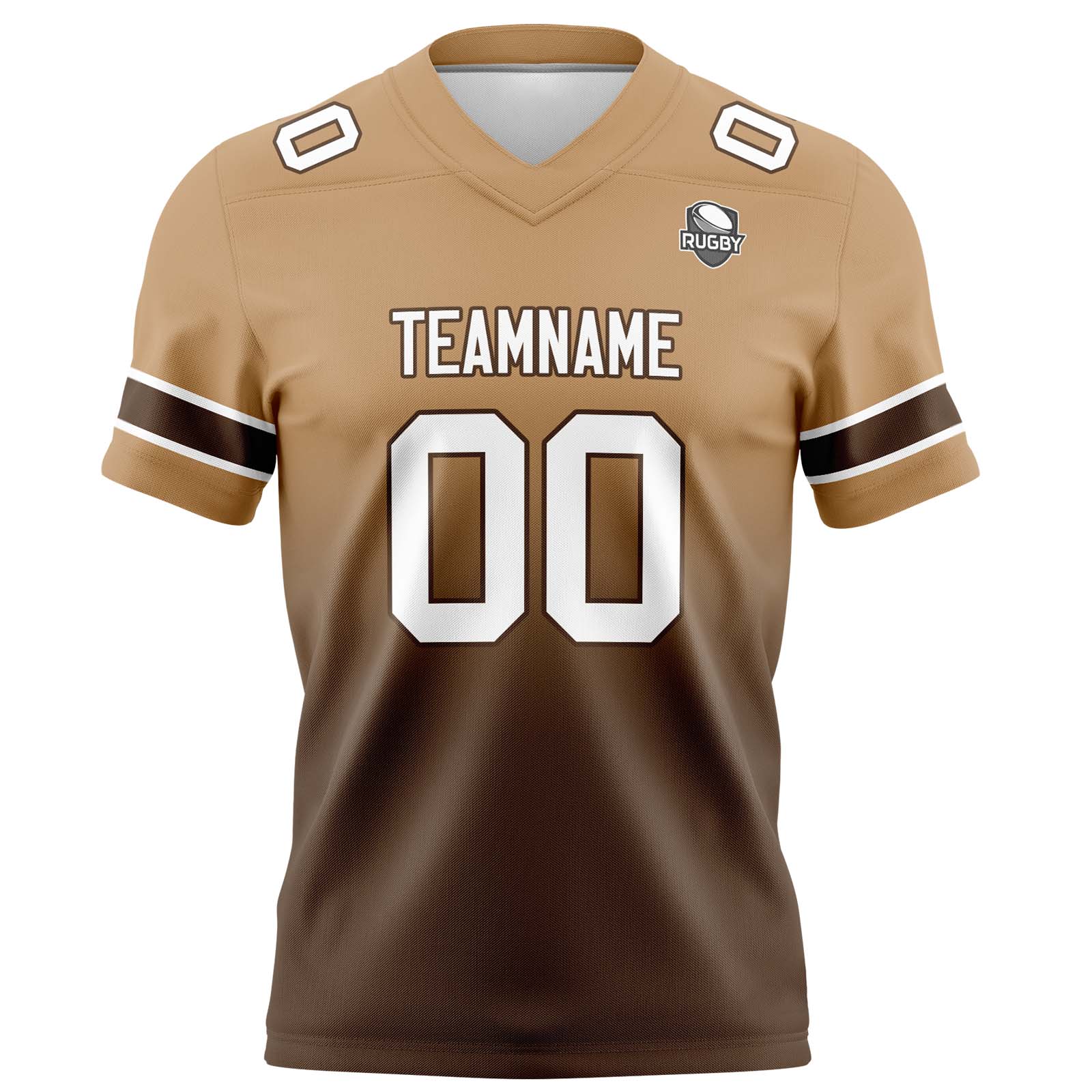 Custom Brown Gradient Football Jerseys Personalized Name Number Logo