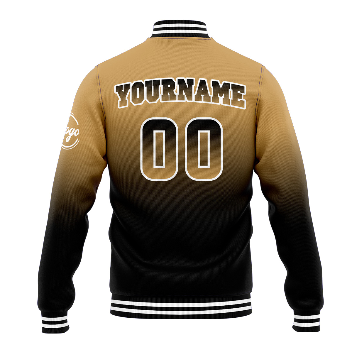 Custom Gold&Black Varsity Jacket for Men Women and Youth with Personalized Letterman Jacket 