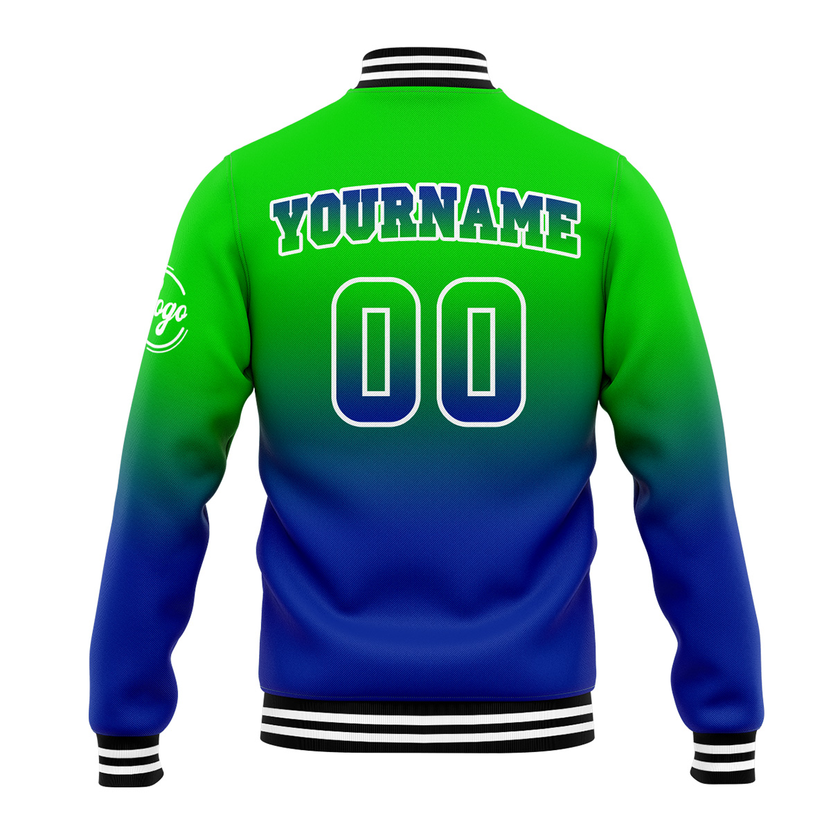 Custom Green&Blue Varsity Jacket for Men Women and Youth with Personalized Letterman Jacket 