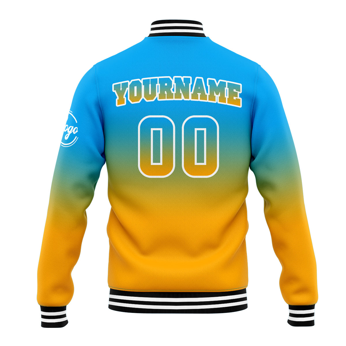 Custom Light Blue&Orange Green Varsity Jacket for Men Women and Youth with Personalized Letterman Jacket 