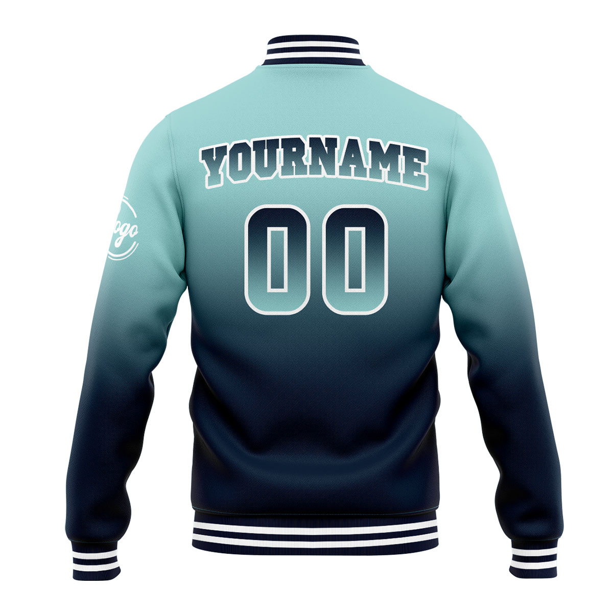 Custom Light Teal&Navy Varsity Jacket for Men Women and Youth with Personalized Letterman Jacket 