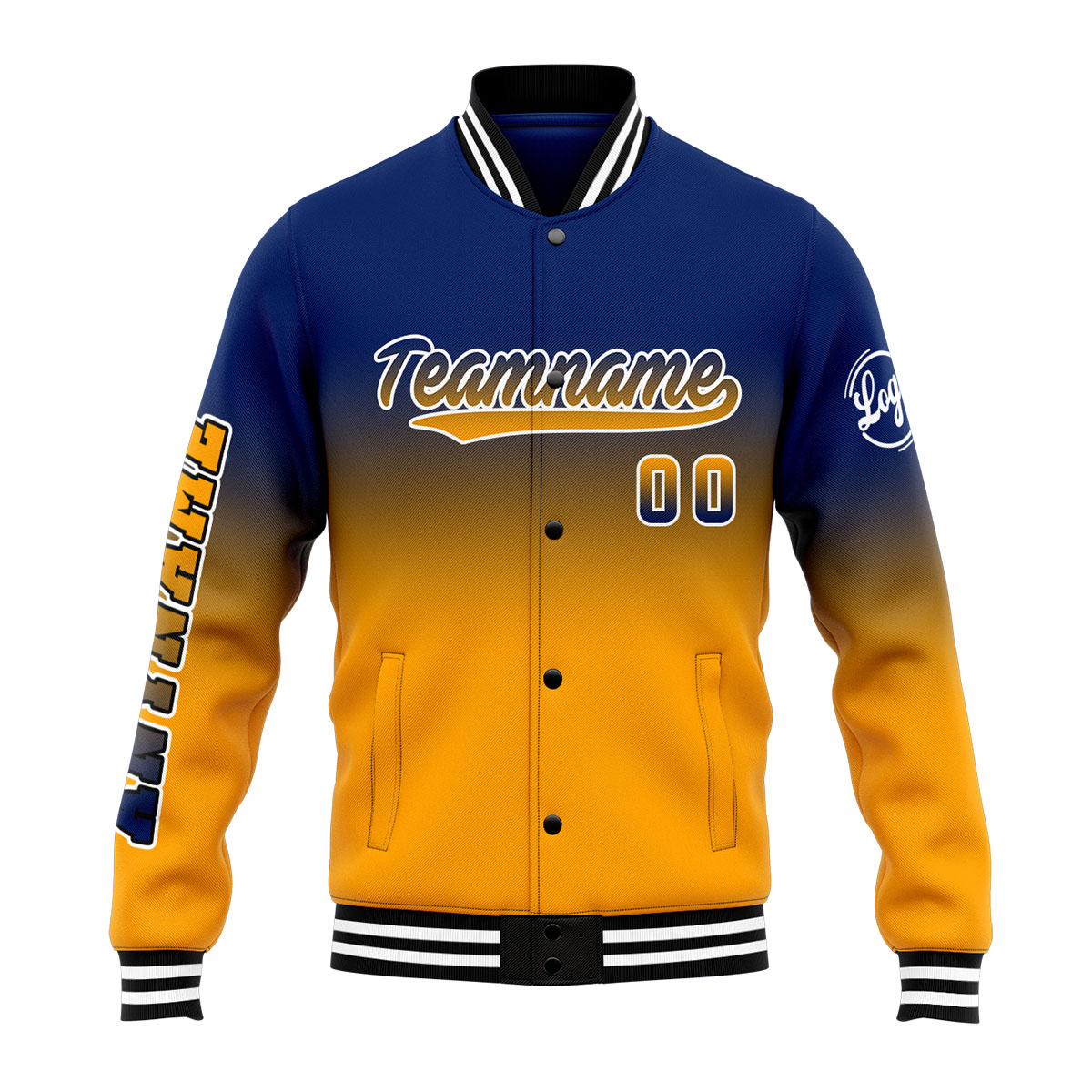 Custom Navy&Orange Varsity Jacket for Men Women and Youth with Personalized Letterman Jacket 