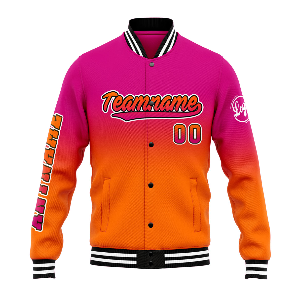Custom Rose&Orange Varsity Jacket for Men Women and Youth with Personalized Letterman Jacket 