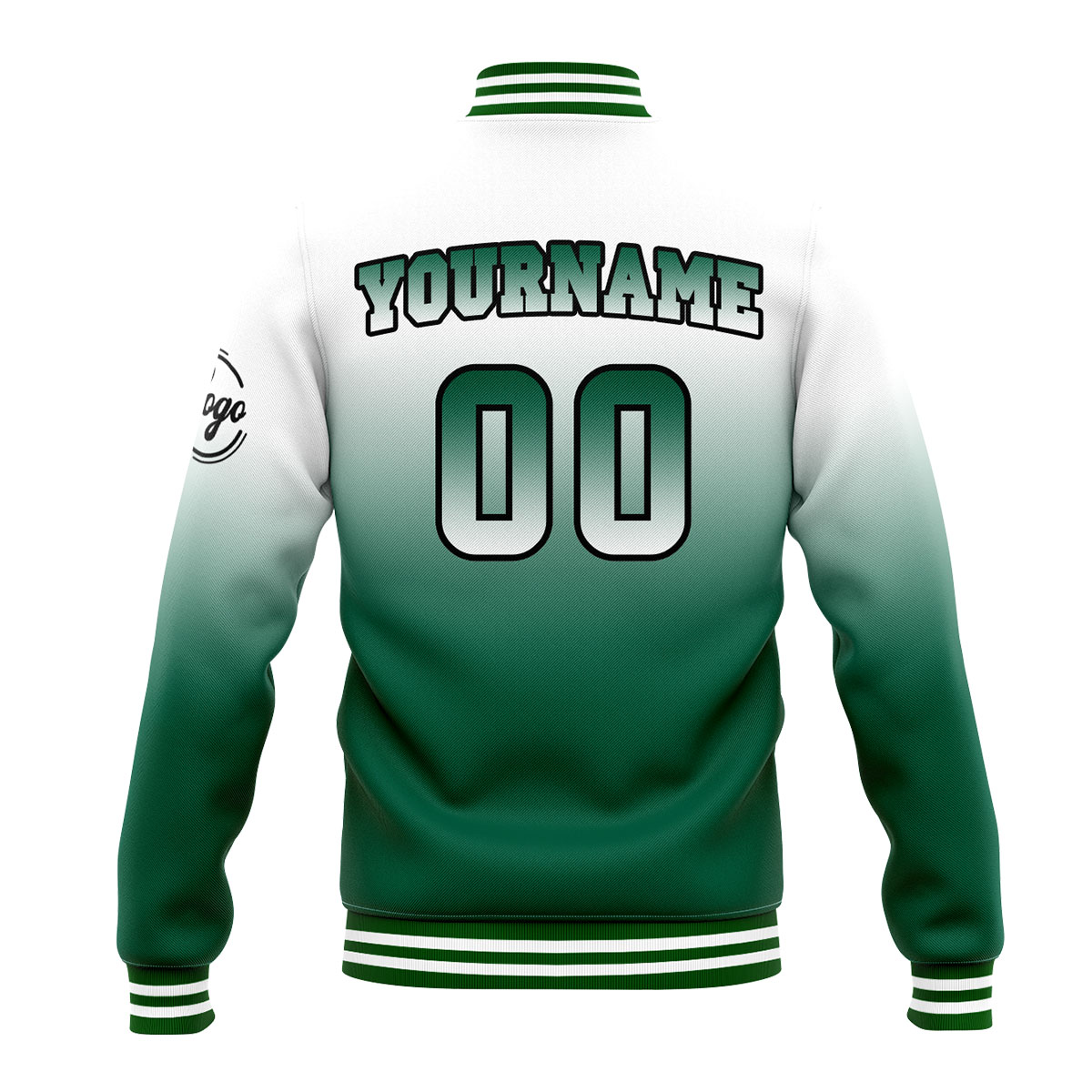 Custom White&Green Varsity Jacket for Men Women and Youth with Personalized Letterman Jacket 