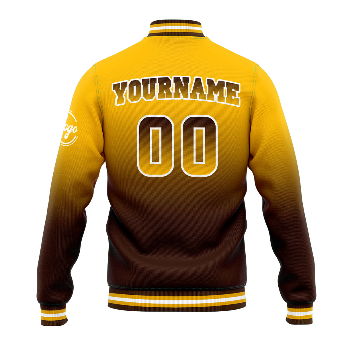 Custom Yellow&Brown Varsity Jacket for Men Women and Youth with Personalized Letterman Jacket 