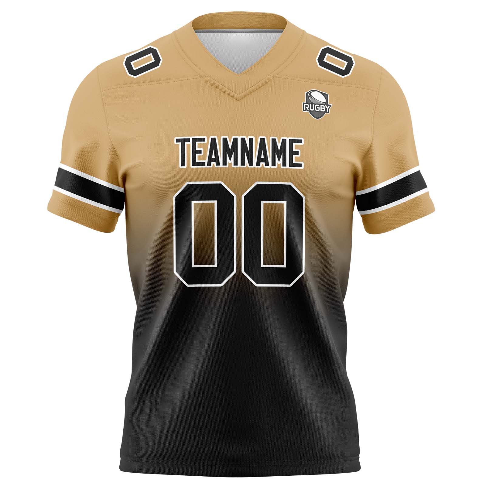 Custom Gold&Black Gradient Football Jerseys Personalized Name Number Logo