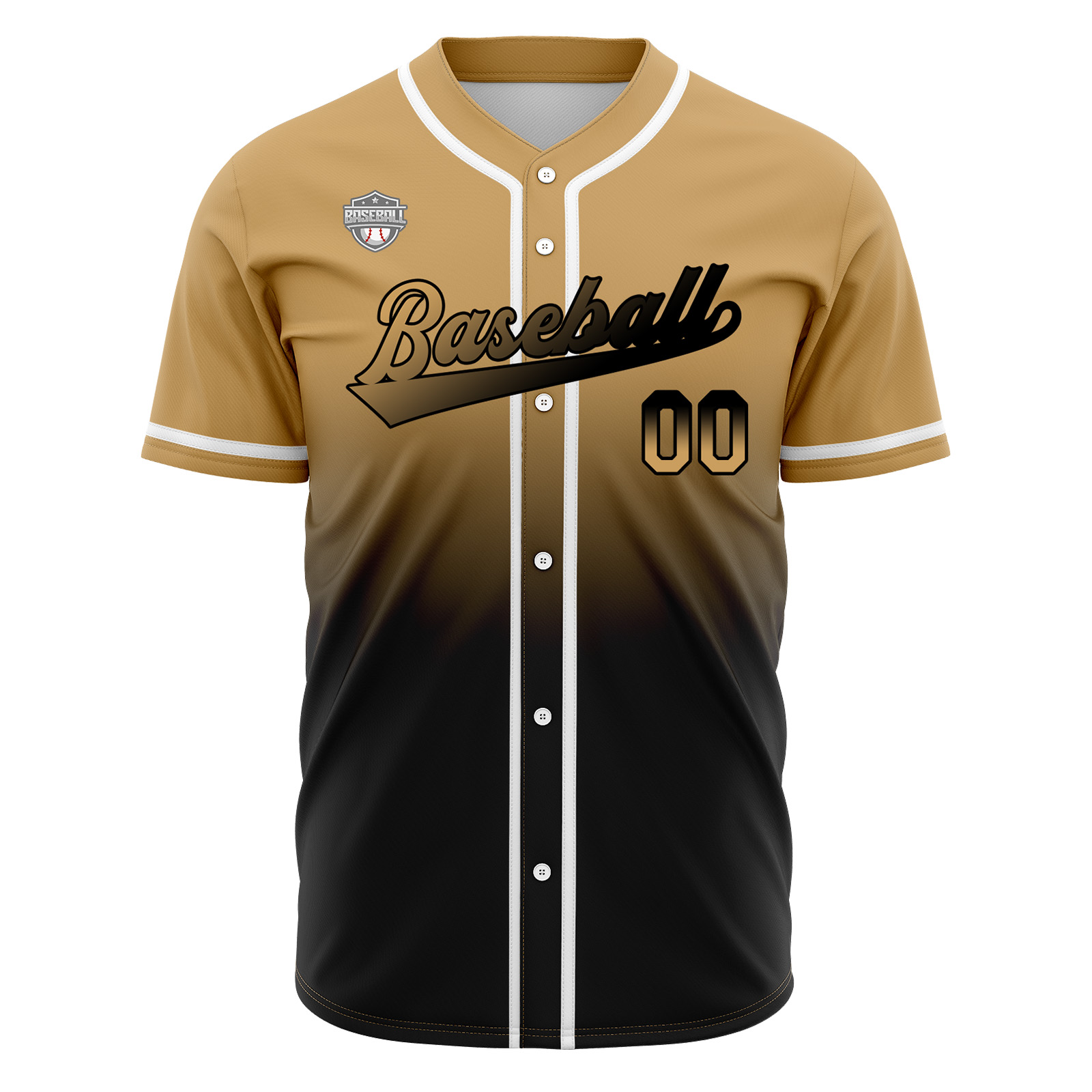 Custom Gold&Black Gradient Baseball Jerseys Personalized Name Number Logo