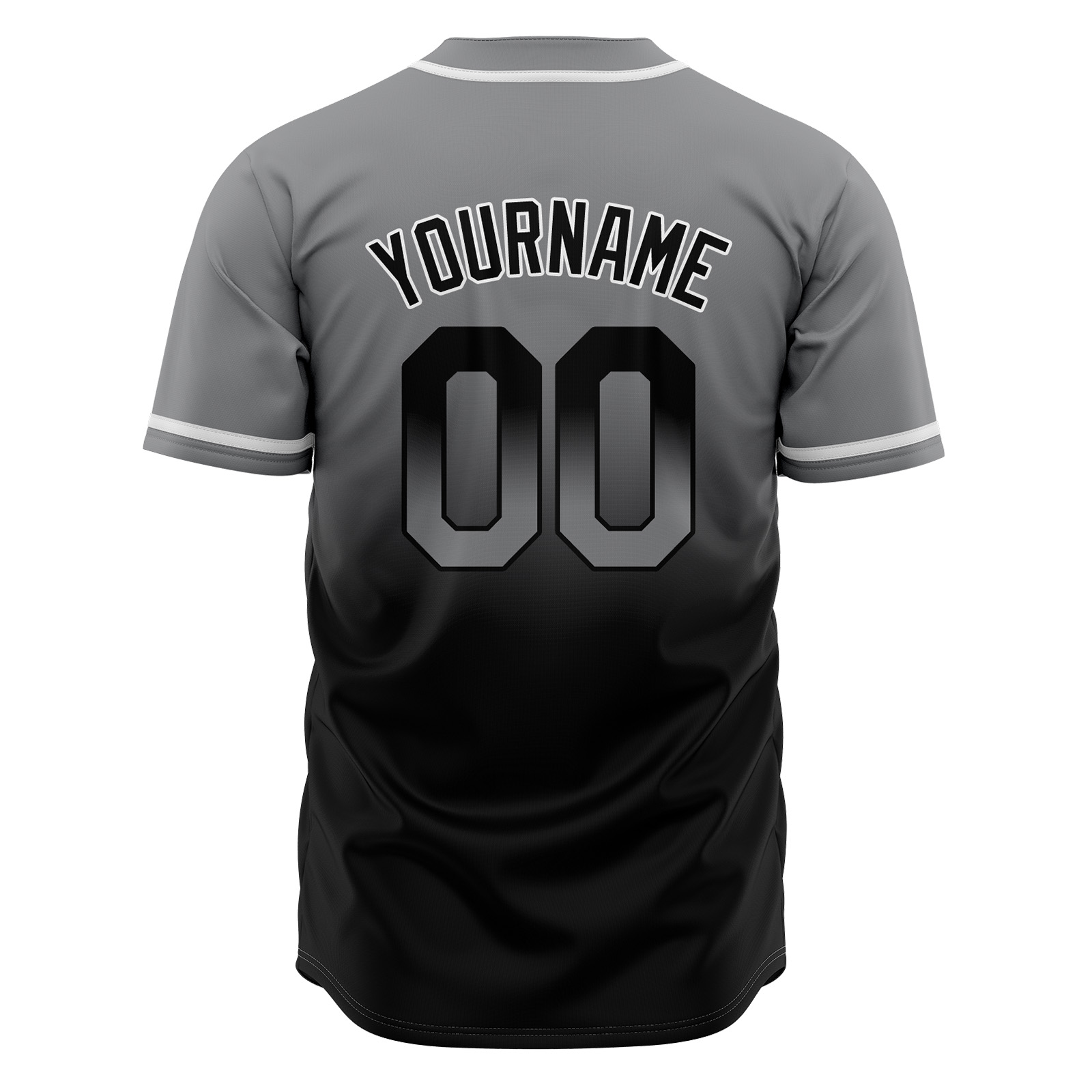 Custom Grey&Black Gradient Baseball Jerseys Personalized Name Number Logo