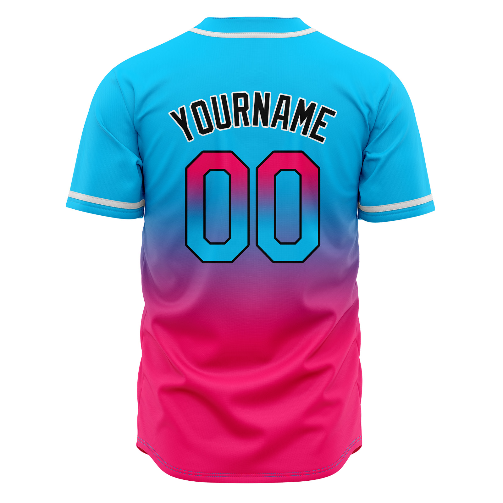 Custom Light Blue&Pink Gradient Baseball Jerseys Personalized Name Number Logo