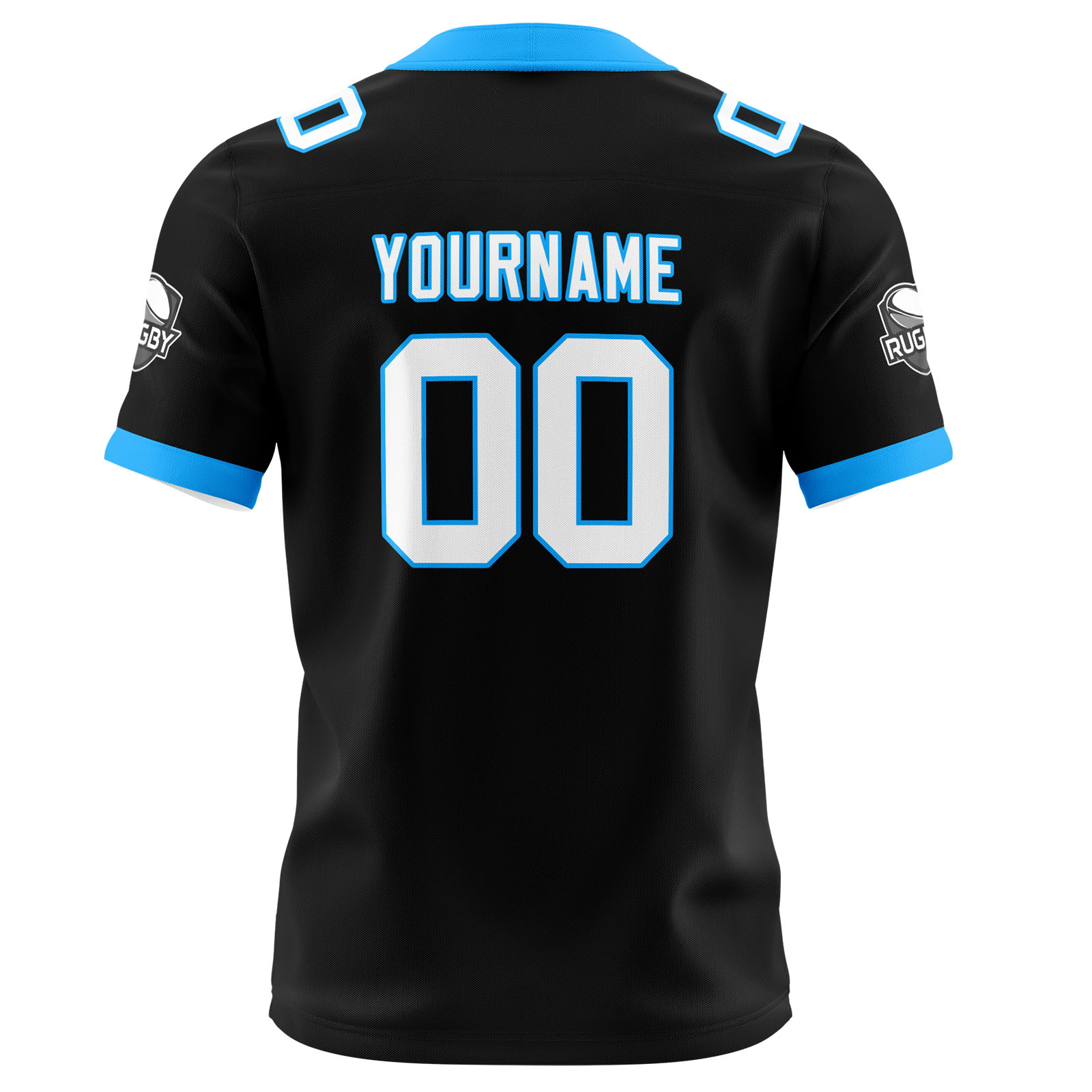 Custom Black Sky Blue Football Jersey Personalized Football Shirts for Men Printed Team Name Number Logo