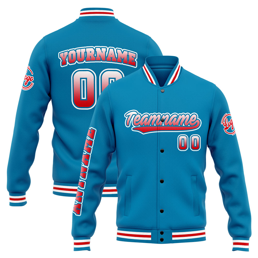 Custom Blue Red Varsity Jacket for Men Women and Youth with Personalized Letterman Jacket 