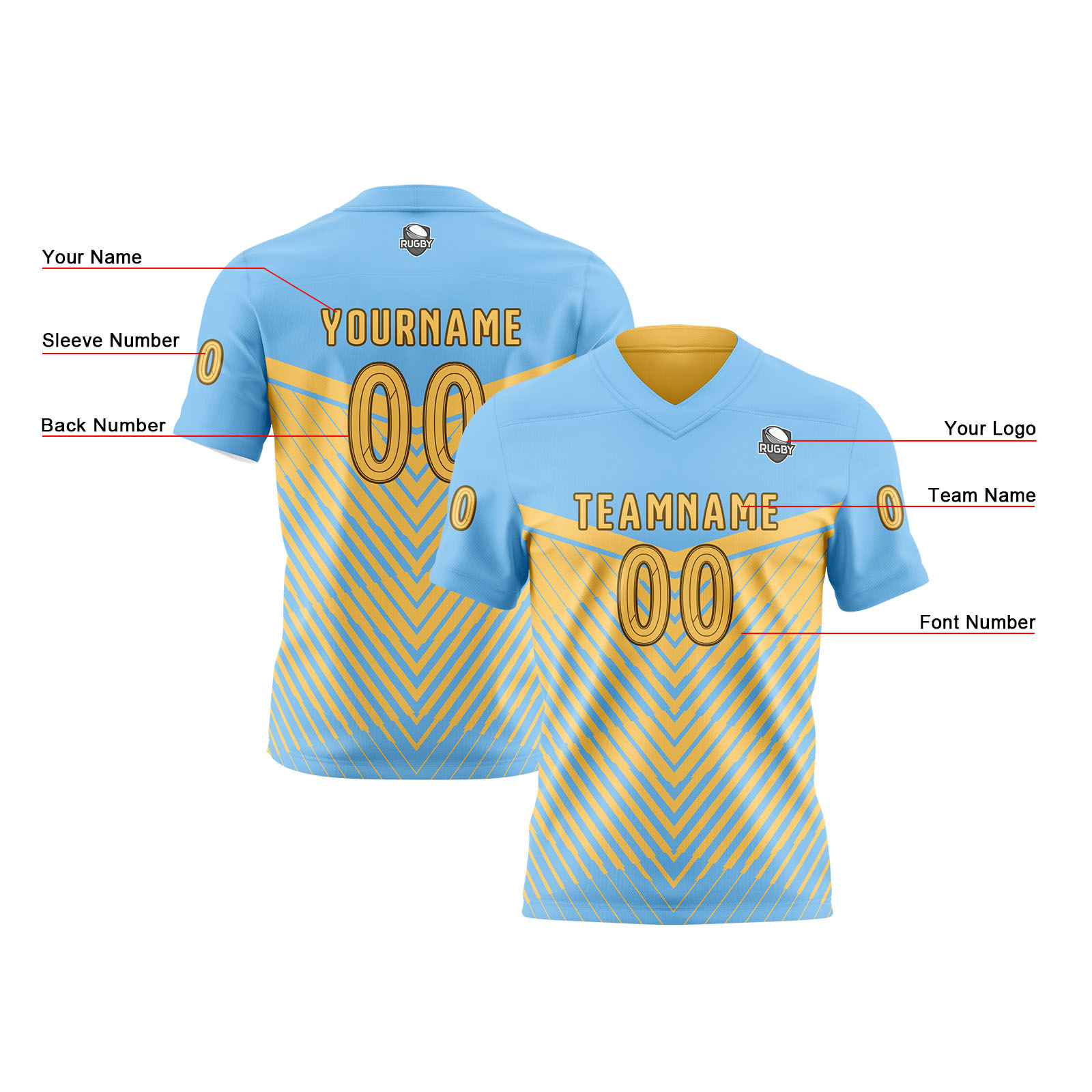 Custom Blue Yellow Reversible Football Jersey Personalized Gradient Football Shirts for Men Printed Team Name Number Logo